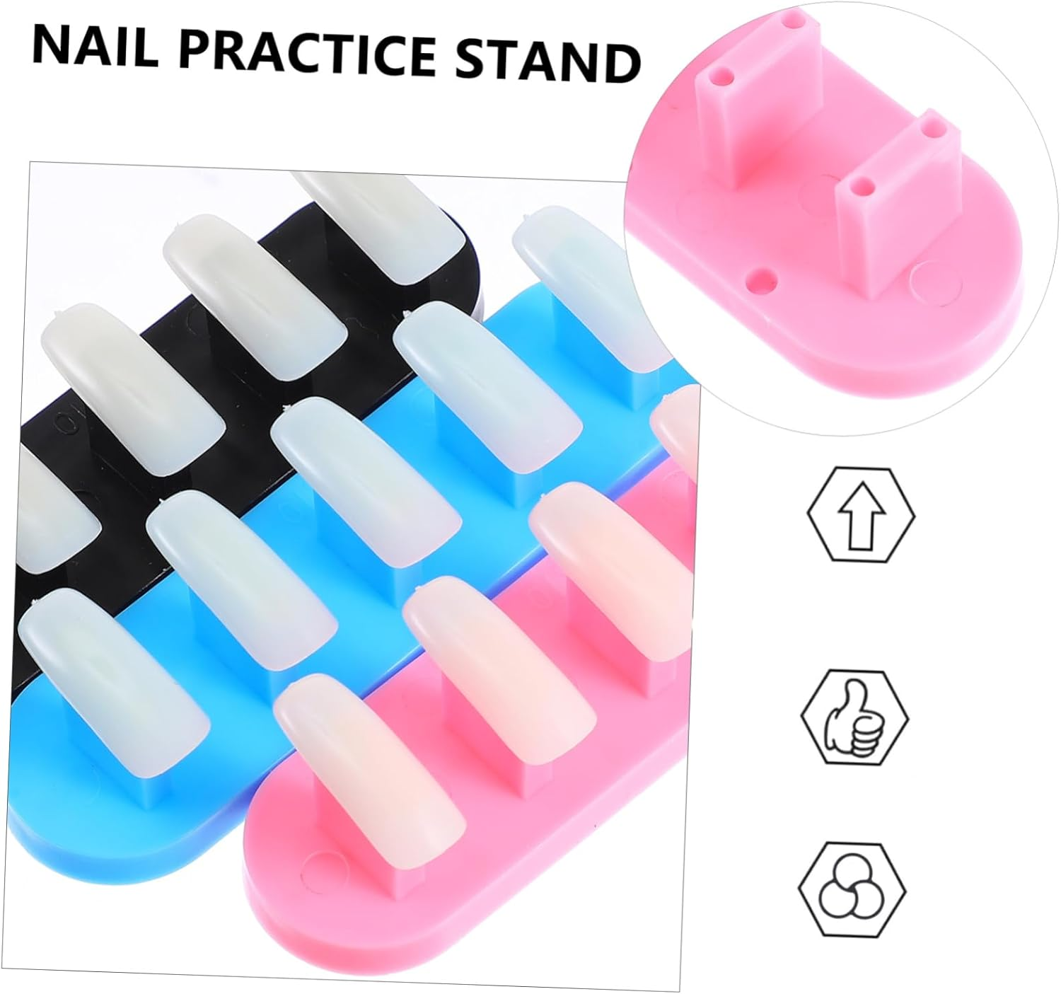 WOONEKY 9Pcs Nail Art Practice Holder Nail Tip Holder Display Rack Manicure Stand image number 1