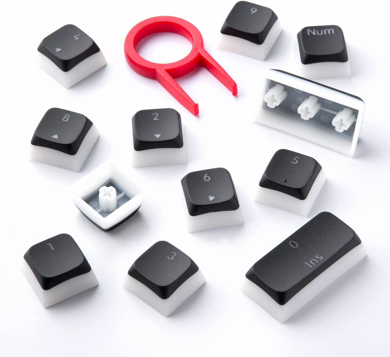 Gunmjo Golf Pudding PBT Doubleshot Keycaps for Gaming Keyboard with Cherry MX Switches, Spherical PBT Keycaps for Backlit Mechanical Keyboard, OEM Profile 111 Keys with 6.25U Space Bar, Black Color