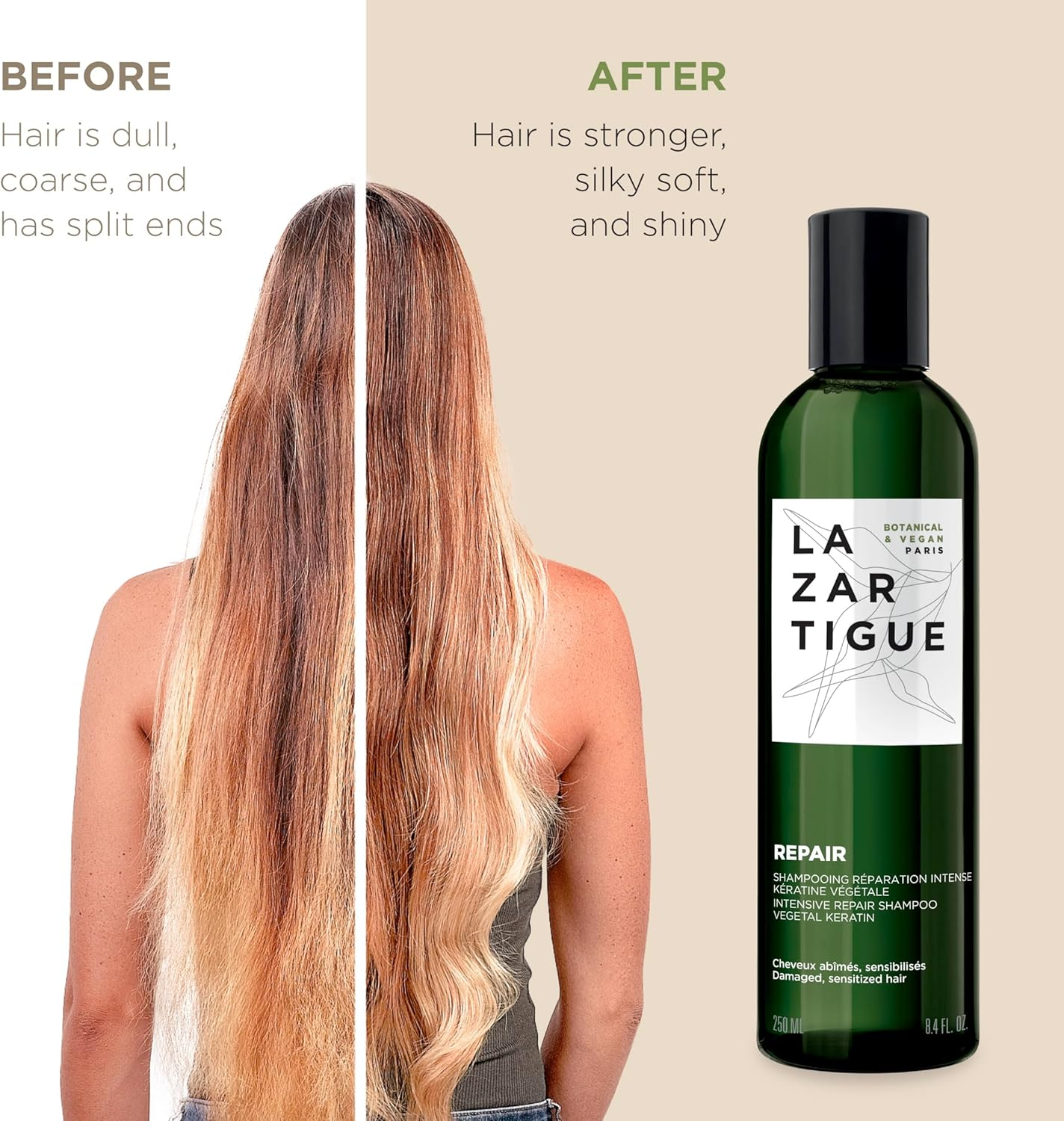 Lazartig Intensive Repair Shampoo 8.5 Fl Oz (250 Ml) image number 2