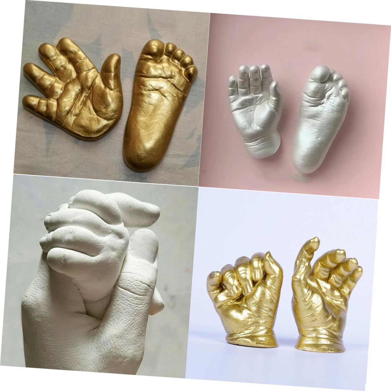 Baby Keepsake Hand Casting Kit and Foot Mold Set for Newborns and Infants, Non-Toxic Plaster Material, Memory Art for Nursery D&eacute;cor and Baby Shower image number 1