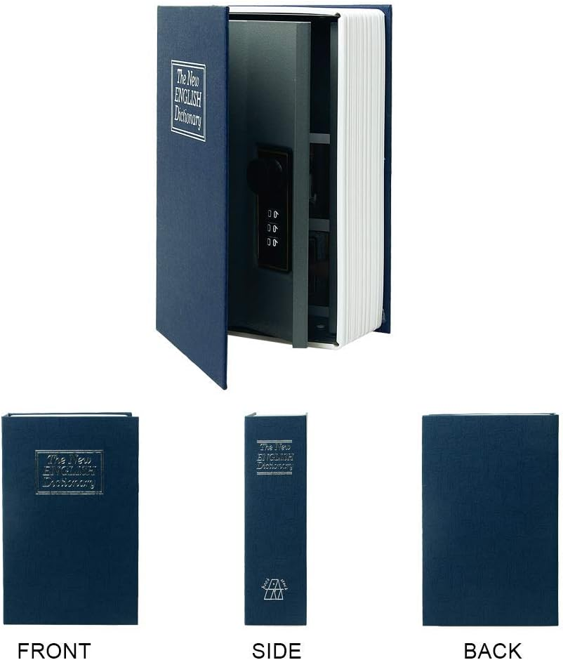 Diversion Book Safe Storage Box, Dictionary Secret Safe Can with Security Combination Lock/Key, Diversion Book Hidden Safe (Blue-Combination) image number 6