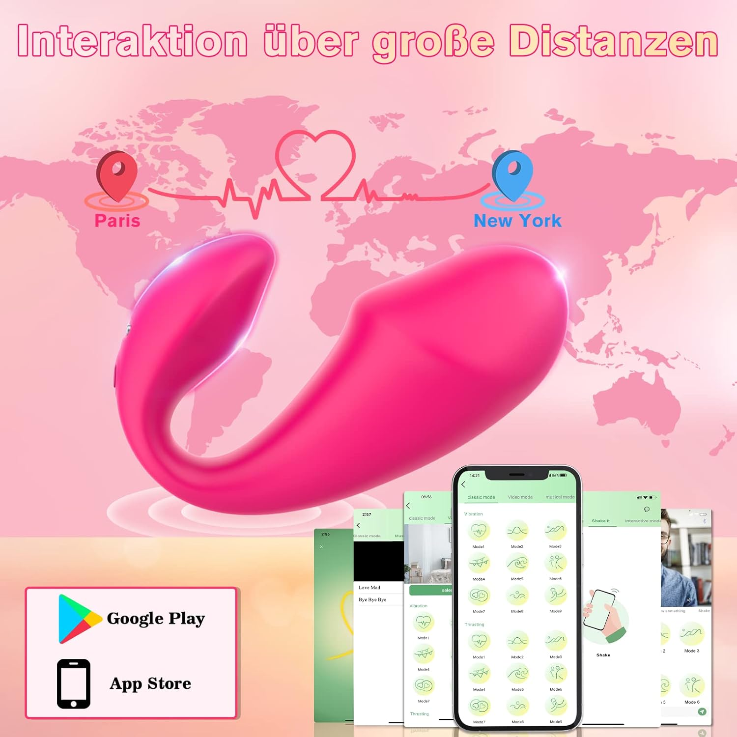 Vibrator with App and Bluetooth for Her Clitoris G-Spot & Vaginal, Portable Dildo, Stimulator with 10 Silicone Vibration Modes, Wearable Love Balls Sex Toy with Remote Control for Couples image number 6