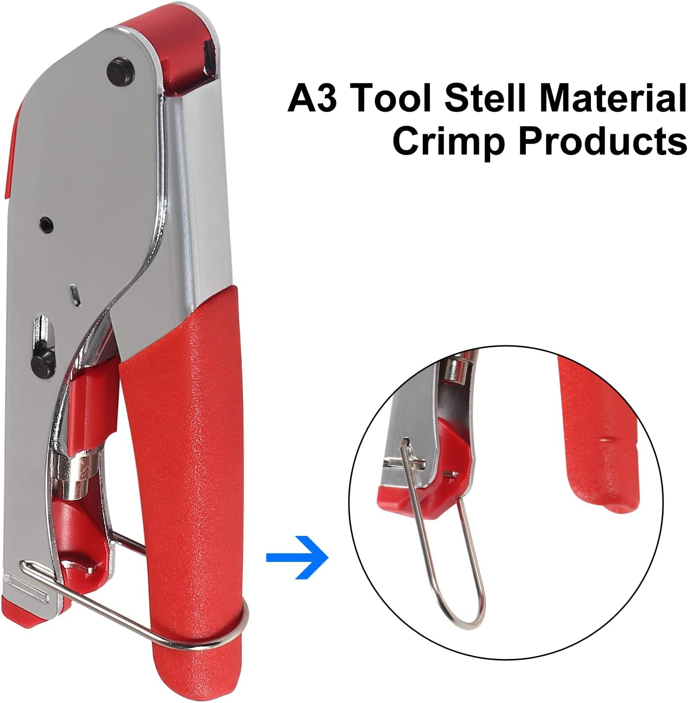 DIANN Coax Cable Crimper Coaxial Compression Tool Kit Wire Stripper with 30Pcs F RG6 RG59 Connectors image number 3