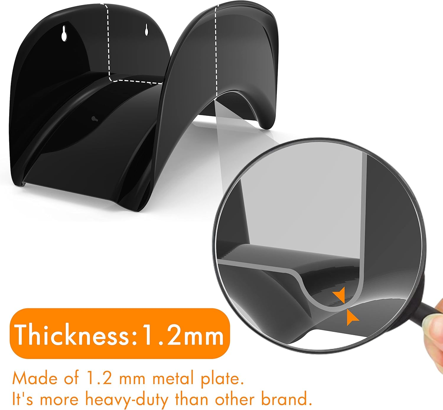 Gardzen Steel Wall-Mounted Heavy Duty Black Hose Bracket, Car Hose Holder, Carrier, Support for Garden Hose Hanger image number 1