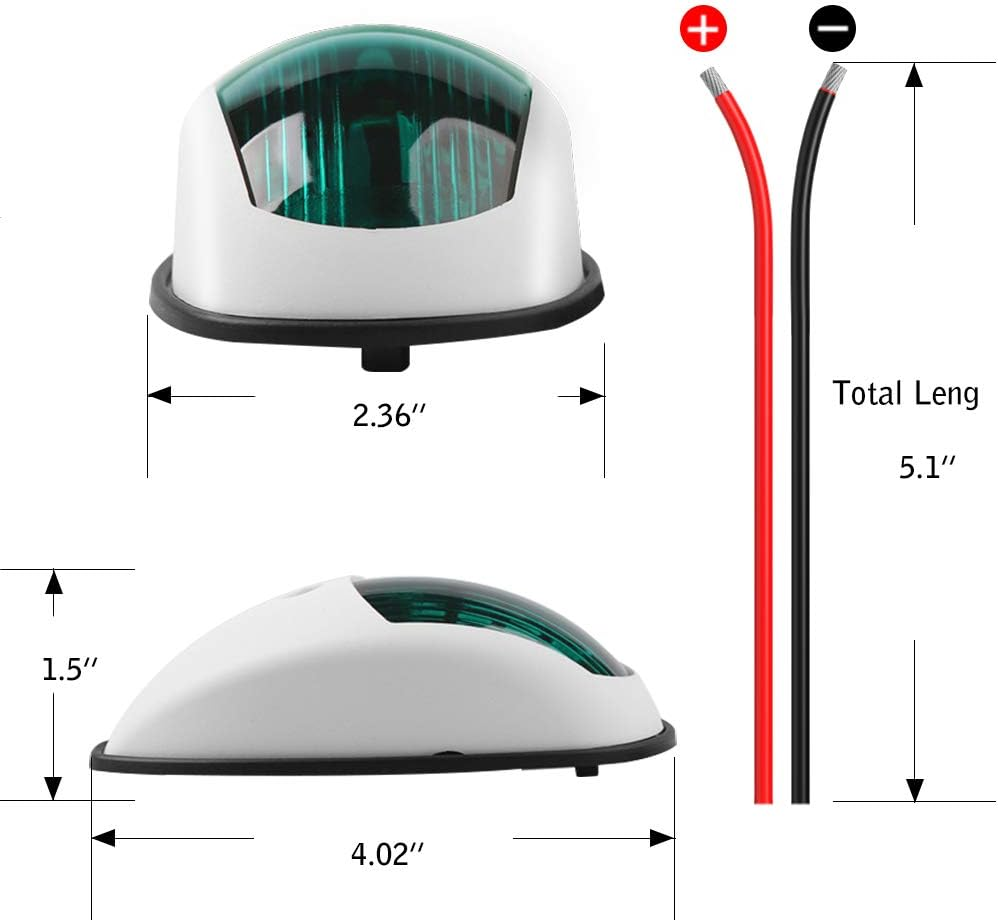 Osinmax Boat Navigation Light, Marine Navigation Lights, Bow Light for Boats Led. Ideal for Pontoon and Small Boat image number 6