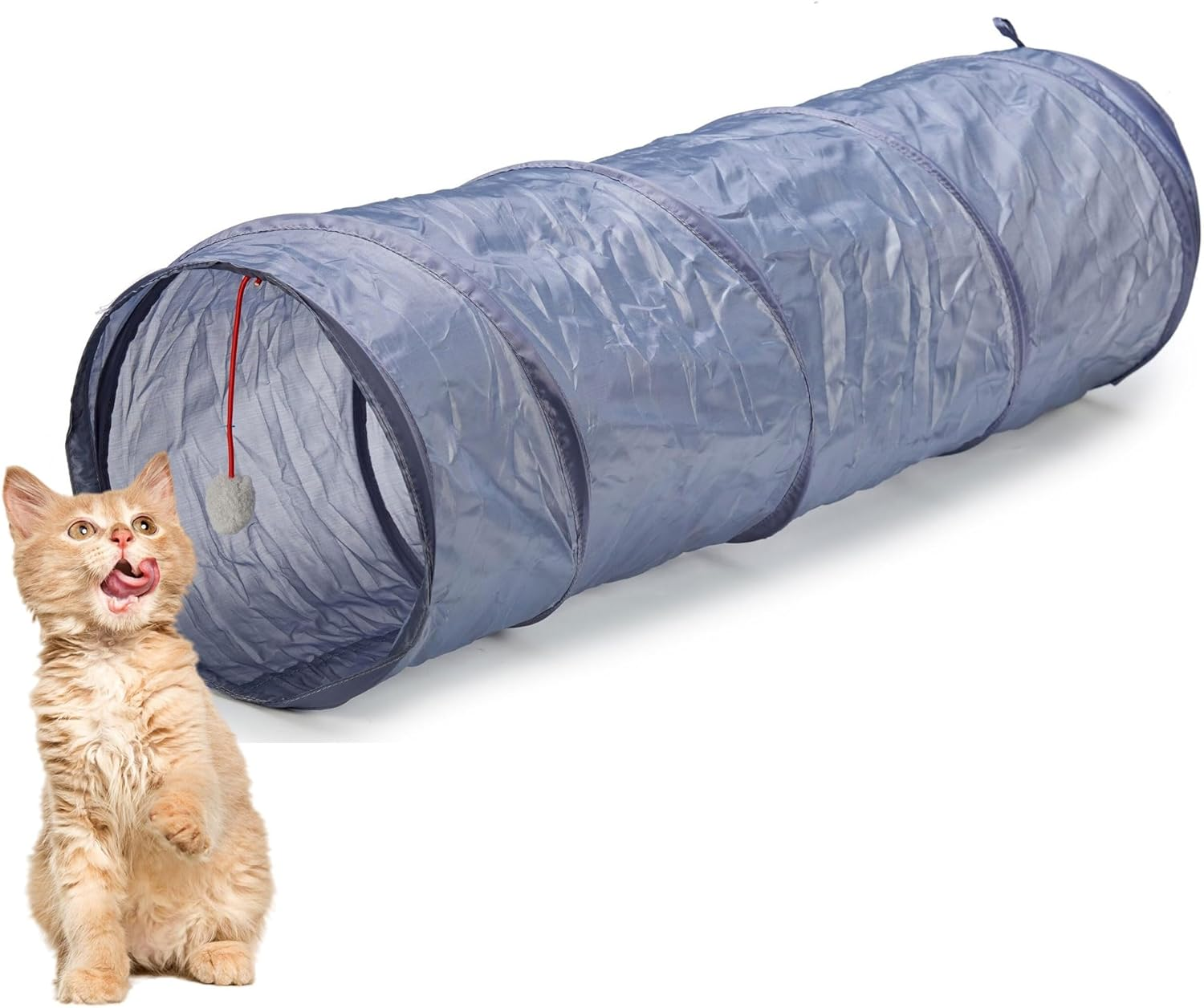 Well Home Foldable Cat Tunnel Grey 90 X 28 X 28 Cm image number 1