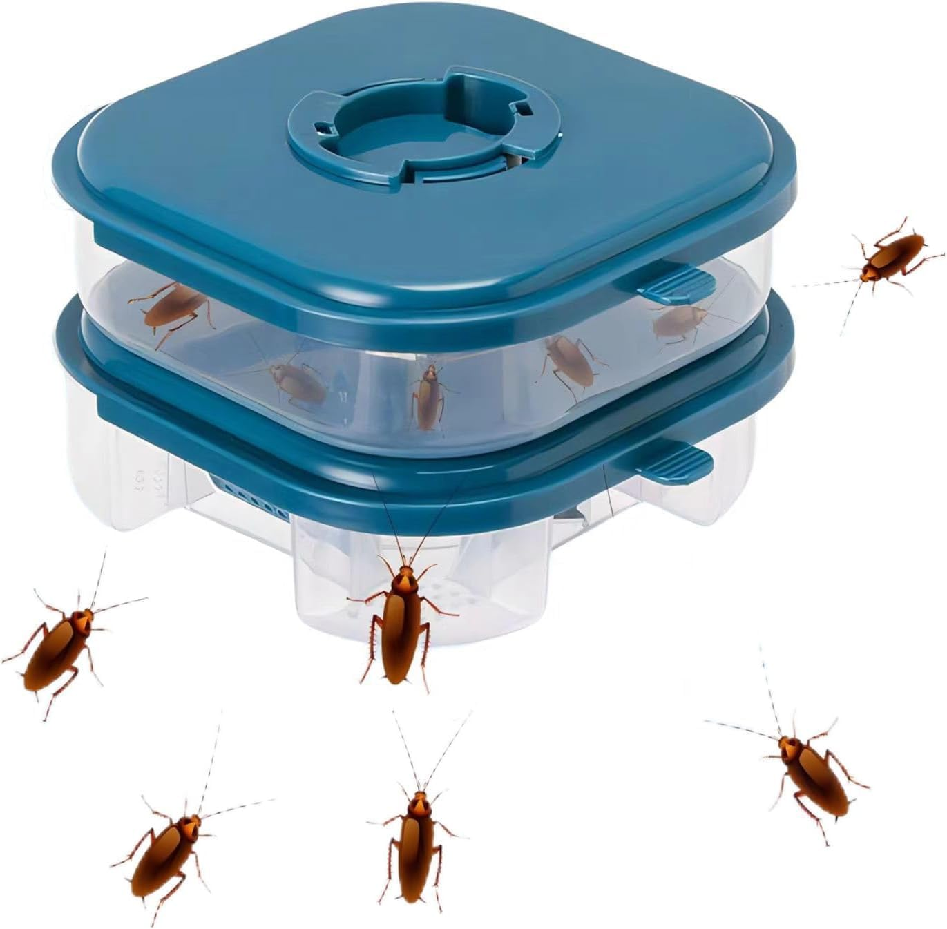 Roach Killer Indoor Infestation Efficient Cockroach Trap Double Layer Roach Trap Reusable Safe Cockroach Killer for Ants Pet Outdoor Indoor Home image number 3