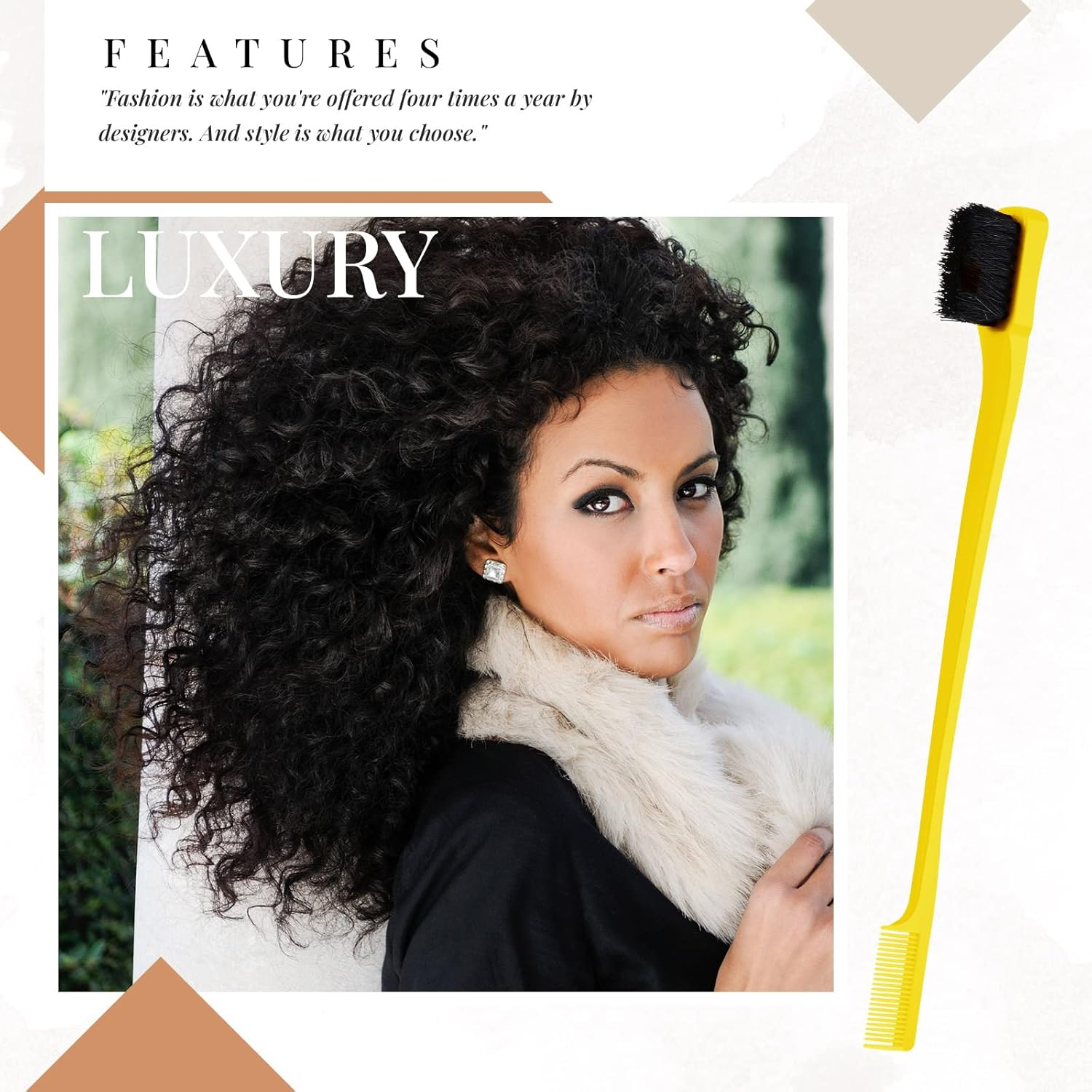 Edges Brush, Pack of 3 Sleek Bun Brush for Sleek Braid, Witbicg Teasing Brush Hair Brush Bristle Comb Baby Hair Brush Touping Brush Baby Hair Suitable for Hairdresser Lady Baby Child (Yellow) - Pink image number 2