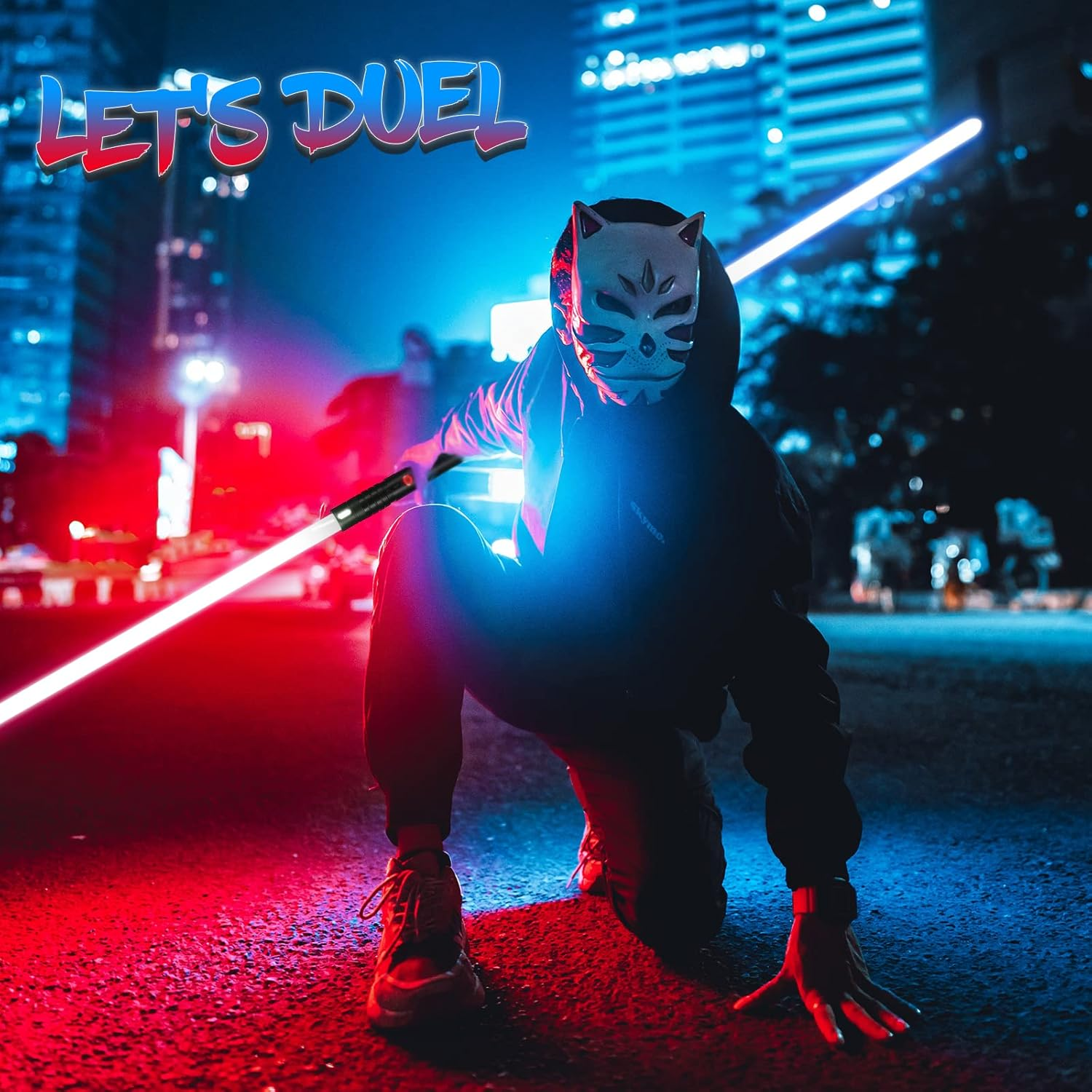 Oomyeh 2Pack FX Dueling Lightsaber Battle Sounds Metal Hilt 15 Colors Changeable 3 Modes 2 in 1 Light Sabers Perfect Christmas Halloween Present for Kids image number 2