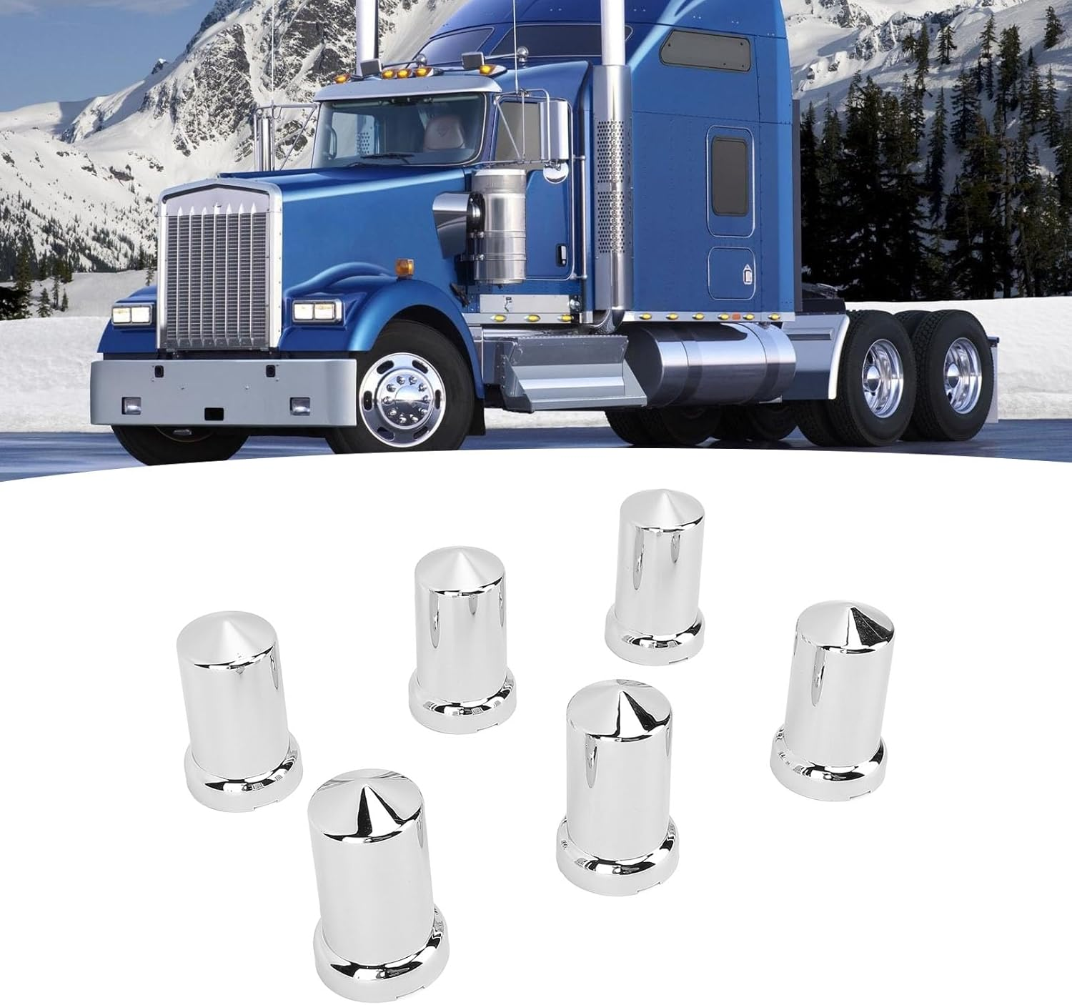 Lug Nut Covers ABS Chrome Plastic anti Rust 33Mm Flanged Lug Nut Caps,Wheel Lug Nut Cover Set,Lug Nut Covers for Trucks Trailers and Vehicles (20Pcs) image number 3