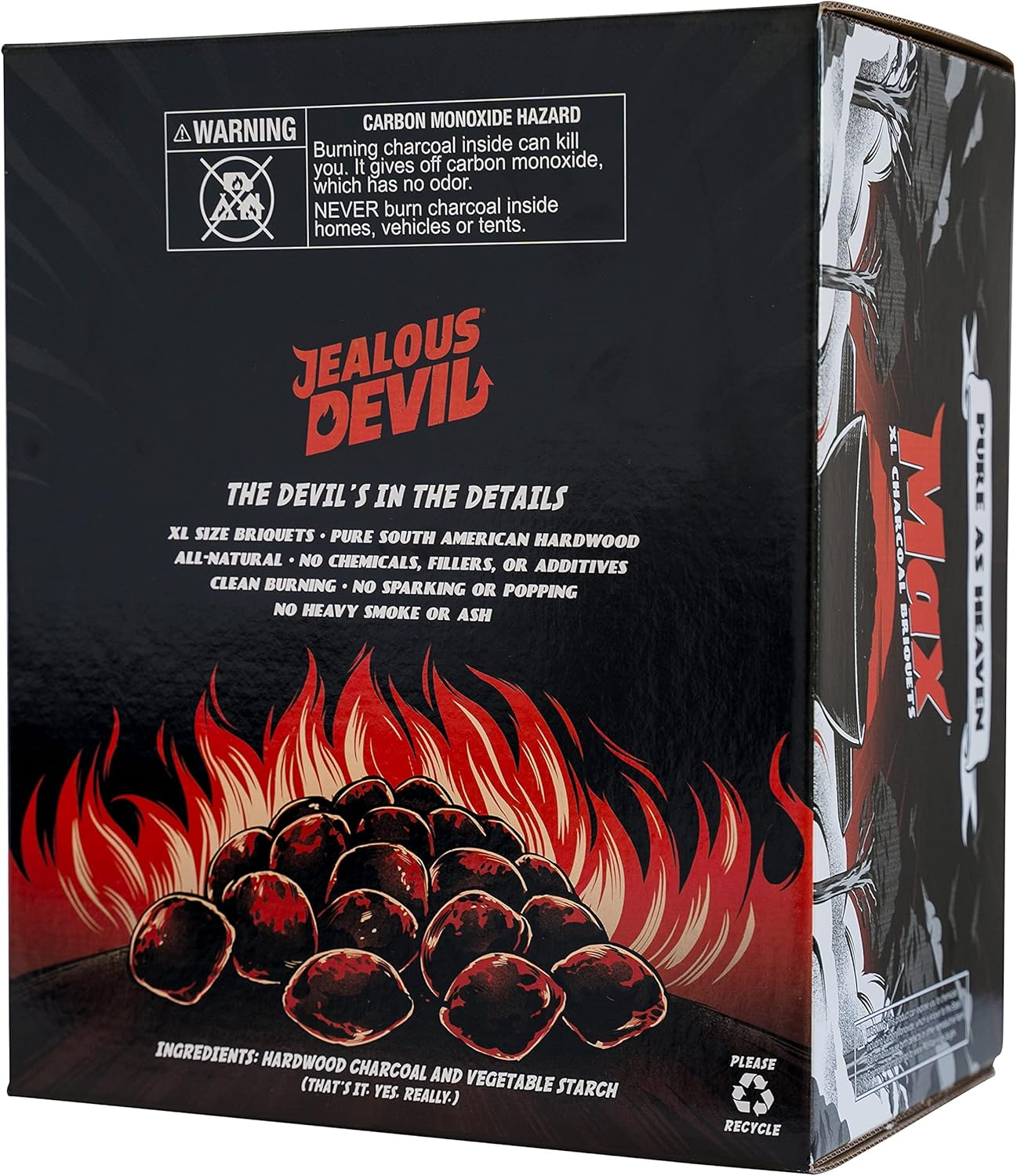 Jealous Devil Max XL All Natural Hardwood Charcoal Pillow Briquets - Large Size Charcoal Briquettes for Grilling Longer - Chemical Free - 4.5Kg (10Lb) Box image number 6