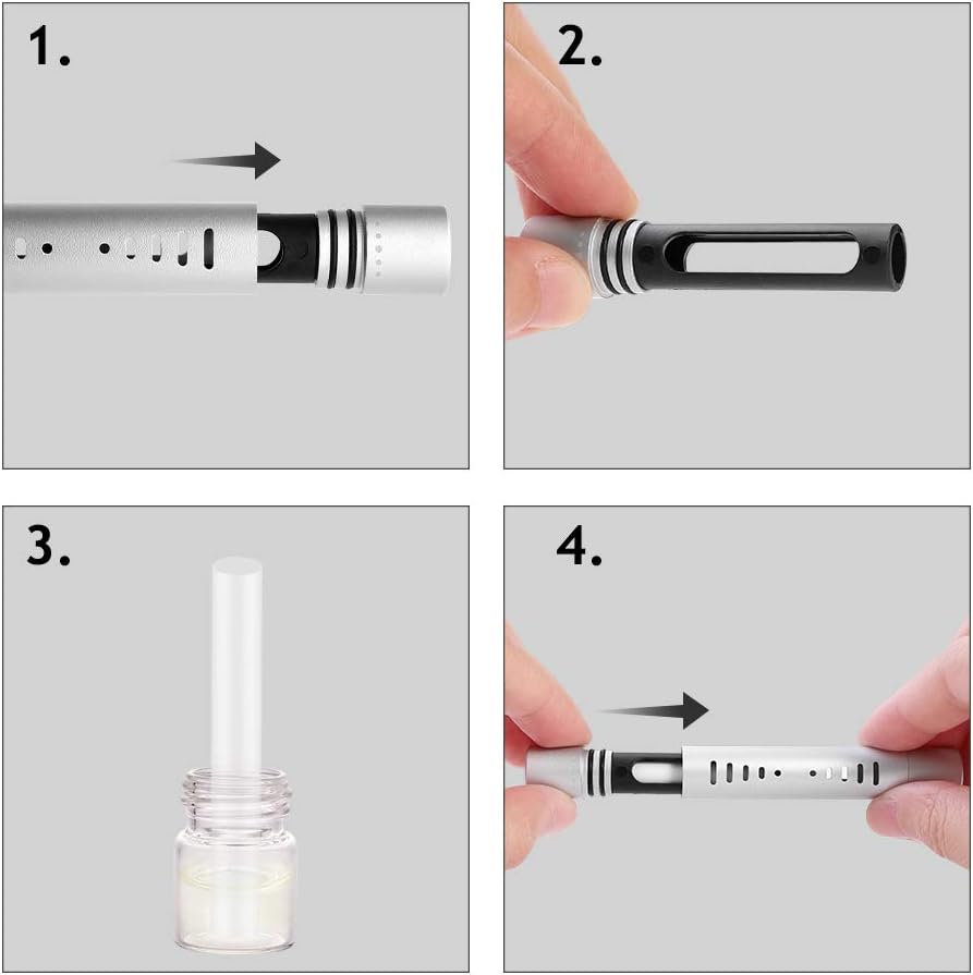 Car Diffuser Vent Clip Cylindrical Essential Oil Car Diffuser Vent Clip Aromatherapy Vehicle Air Vent Clip with 12 Refill Sticks Silver(2 Packs)