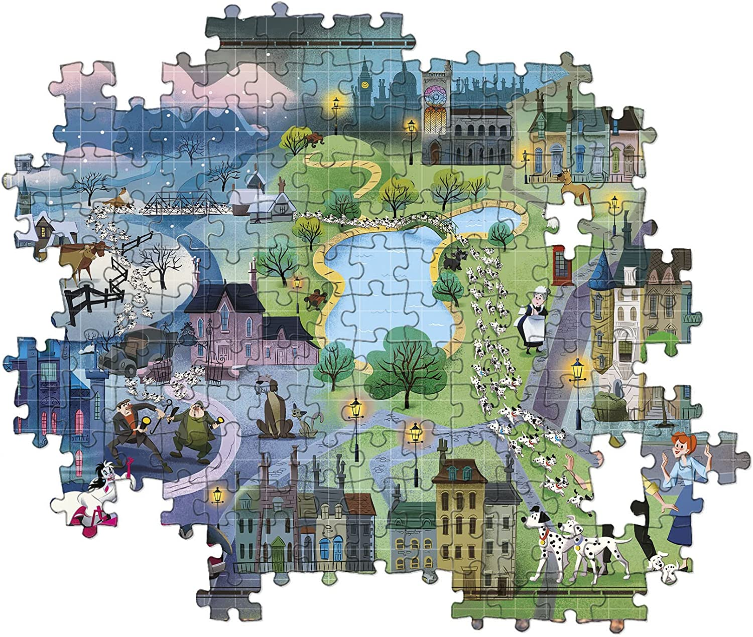 Clementoni 39665 Disney Maps 101 Dalmatians 1000 Pieces, Made in Italy, Jigsaw Puzzle for Adults, Multicolor, Medium image number 4