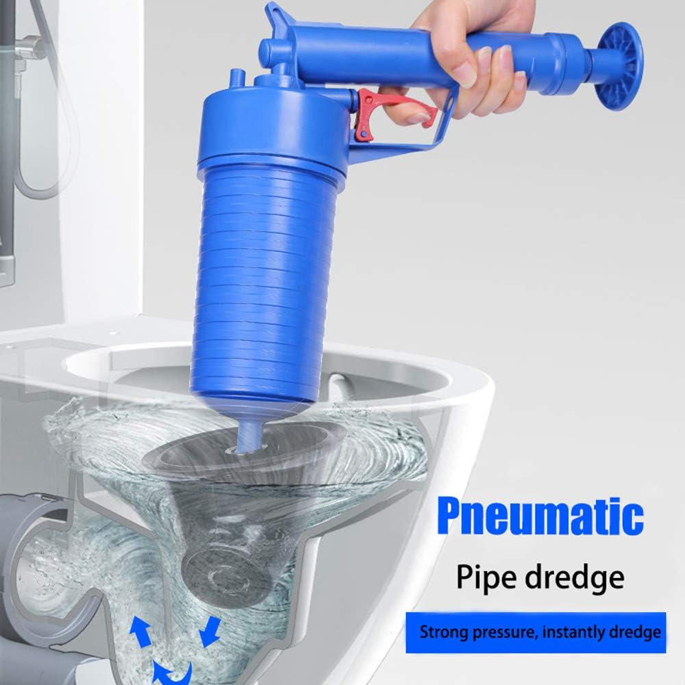 Toilet Plunger Set Drain Clog Remover Tool Tub Drain Cleaner Opener Air Drain Blaster Gun Bellows Plunger Pump for Sink Bath Toilets Bathroom Shower Kitchen Clogged Pipe Bathtub 4 Suckers