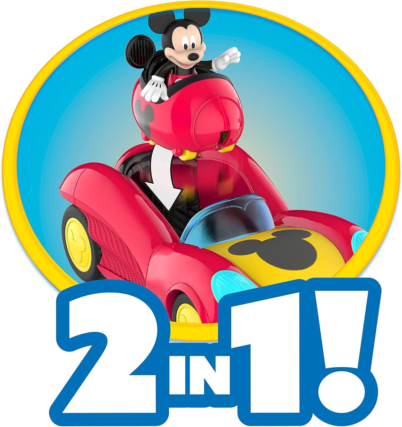 Disney Junior Mickey Mouse Funhouse Transforming Vehicle, Mickey Mouse, Red Toy Car, Preschool, by Just Play image number 2