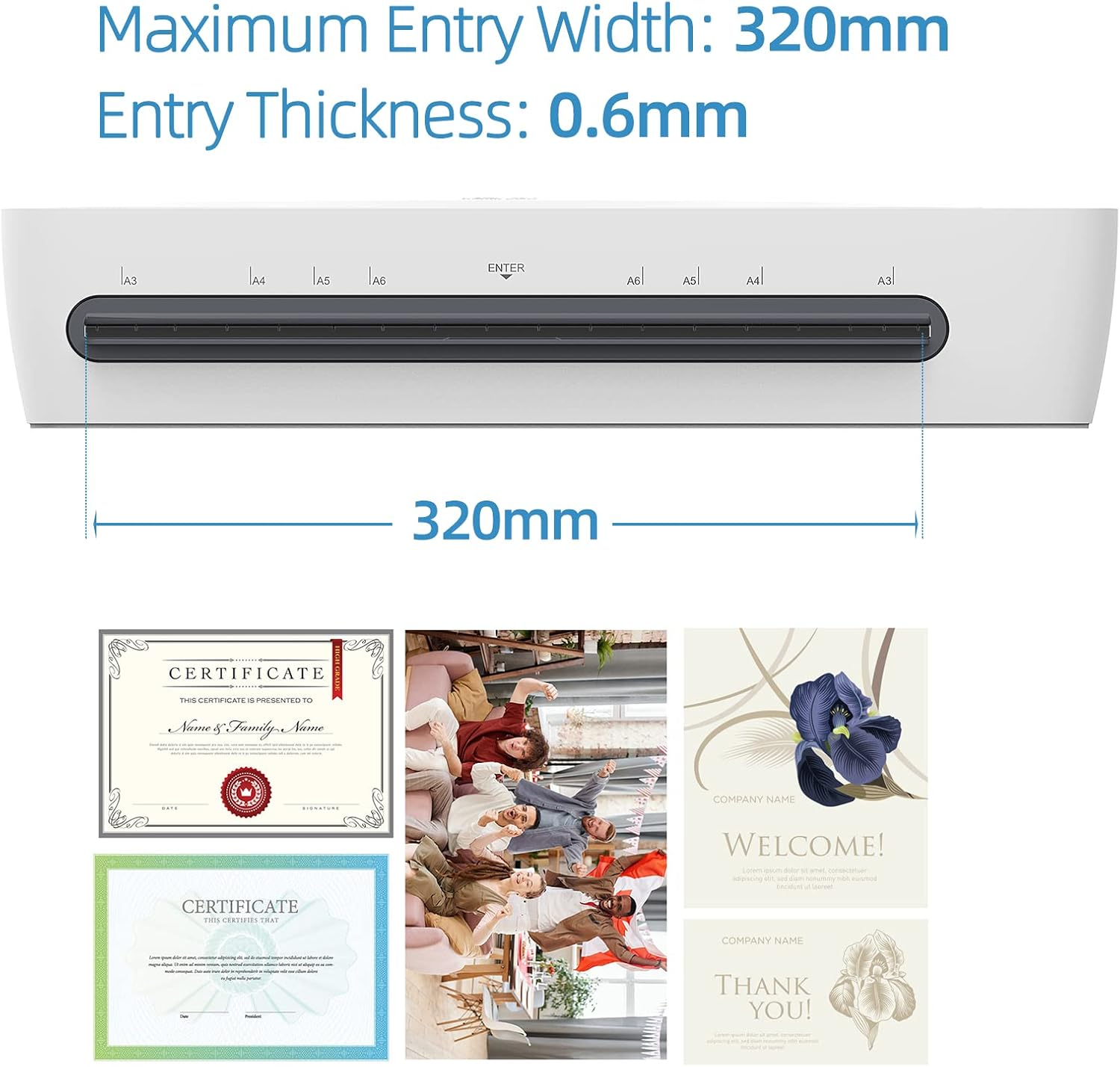 Morelian Desktop Laminator Machine Set A3 Size Multifunctional Hot and Cold Lamination 2 Roller System 12.5 Inches Max Width with Paper Cutter Trimmer Rounder Hole Puncher Binding Hoop Suitable For image number 3