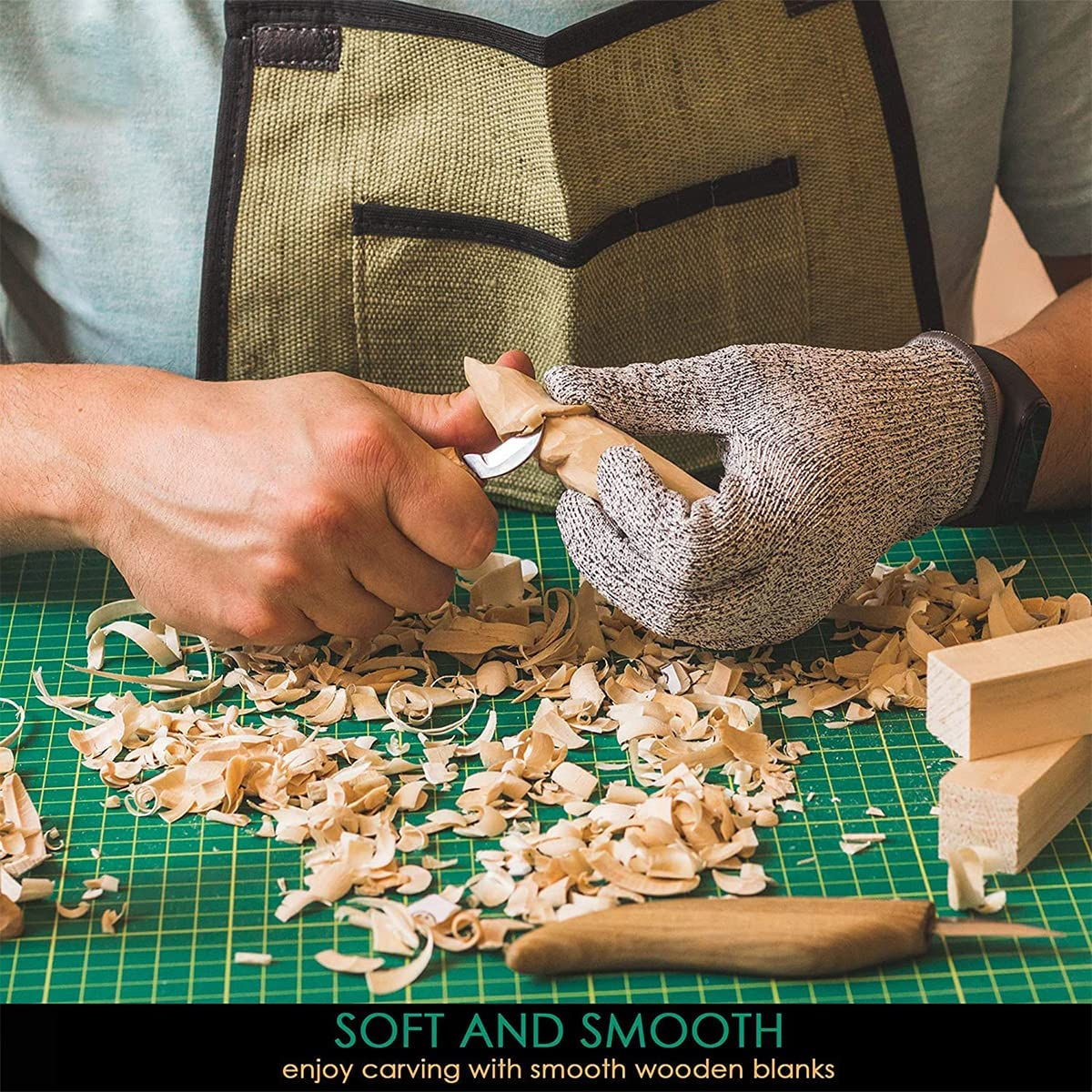 Basswood Carving Block 10Pcs Unfinished Wood Blocks 2 Sizes Natural Soft Wood Carving Whittling Block Art Supplies for Beginner to Expert Carvers DIY Wood Craft image number 2