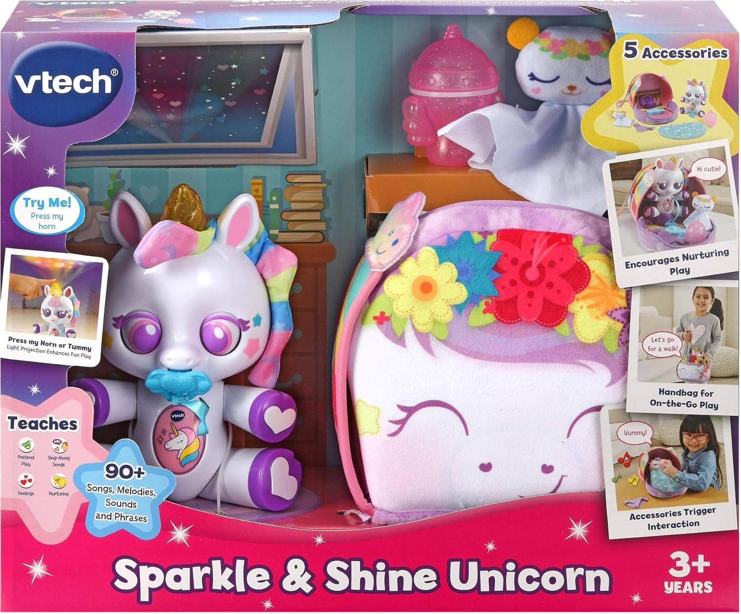 Vtech Sparkle & Shine Unicorn - Educational Role Play Toy - 518103 - Multicoloured image number 3