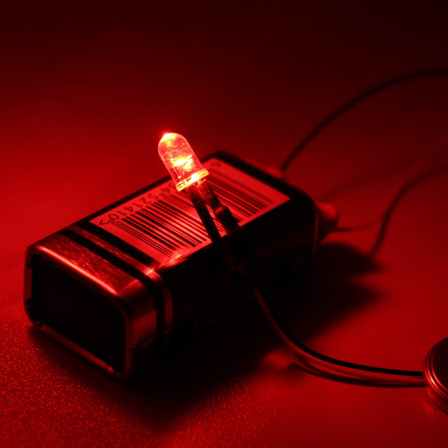 Dicuno 100Pcs(10 Colors X 10Pcs) 5Mm 12V Prewired LED Light Emitting Diode round Head LED Lamp Assorted Color Diodes Resistor Kit