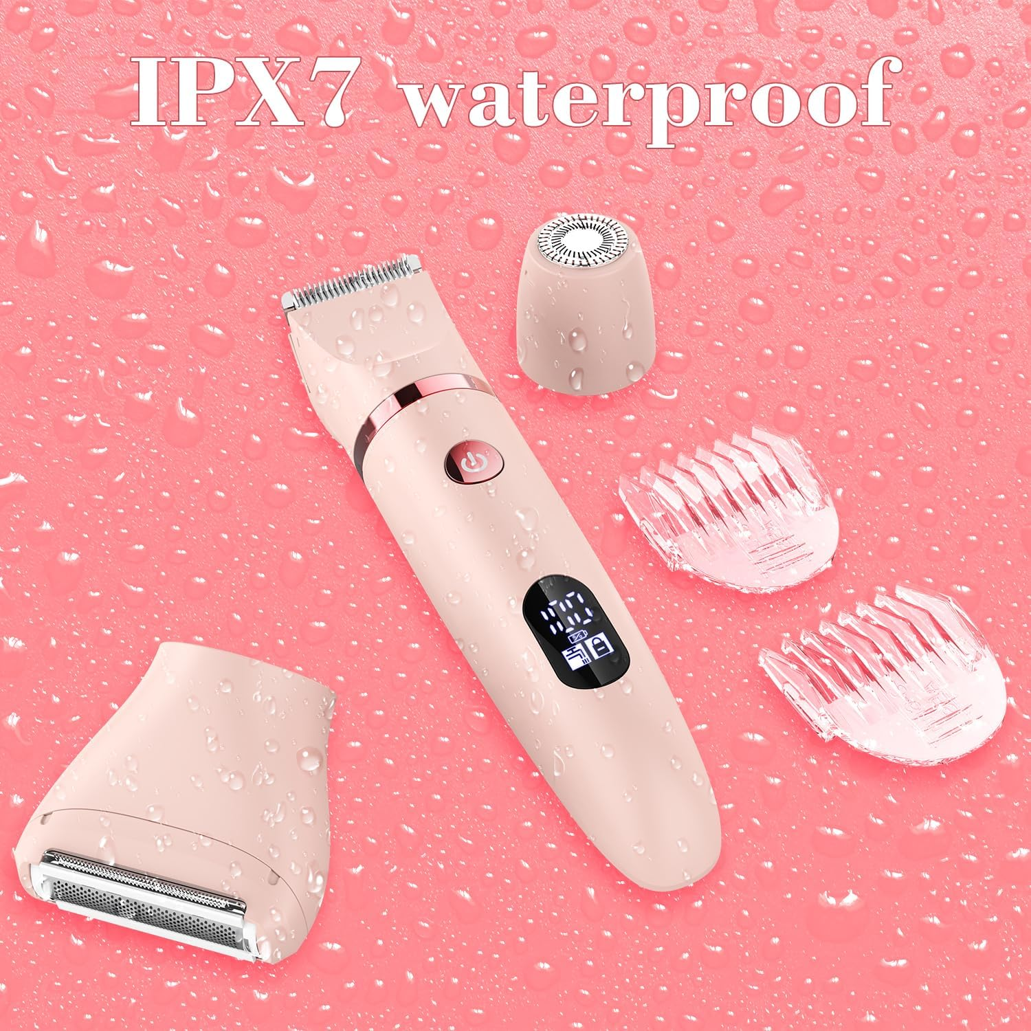 Hatteker 3-In-1 Electric Razor IPX7 Waterproof Bikini Trimmer Wet & Dry Use Painless Personal Trimmer Groomer for Ladies Face Body Legs Bikini Public Hairs Electric Lady Shaver with Replaceable Heads image number 1