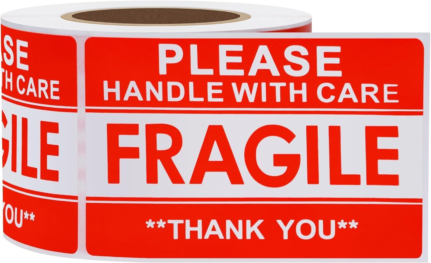 Hybsk Fragile Stickers Handle with Care Warning Packing Shipping Label for Corrugated Cartons, Plastic Drums, 300 Labels per Roll,Permanent Adhesive (2X3 Inch) image number 4