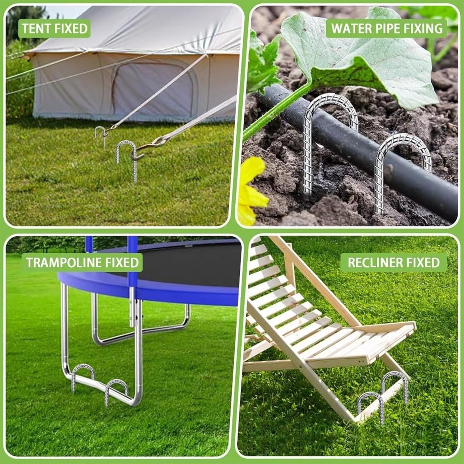 6Pcs12 Inch/30Cm Rebar Ground Tent Stakes Galvanised Ground Anchor, Tent Pegs, Ground Anchor, Ground Pegs, Tent Nails, Building Anchor, J-Shaped for Fence, Tents, Canopies, Shed, Swing, J-Shape image number 2