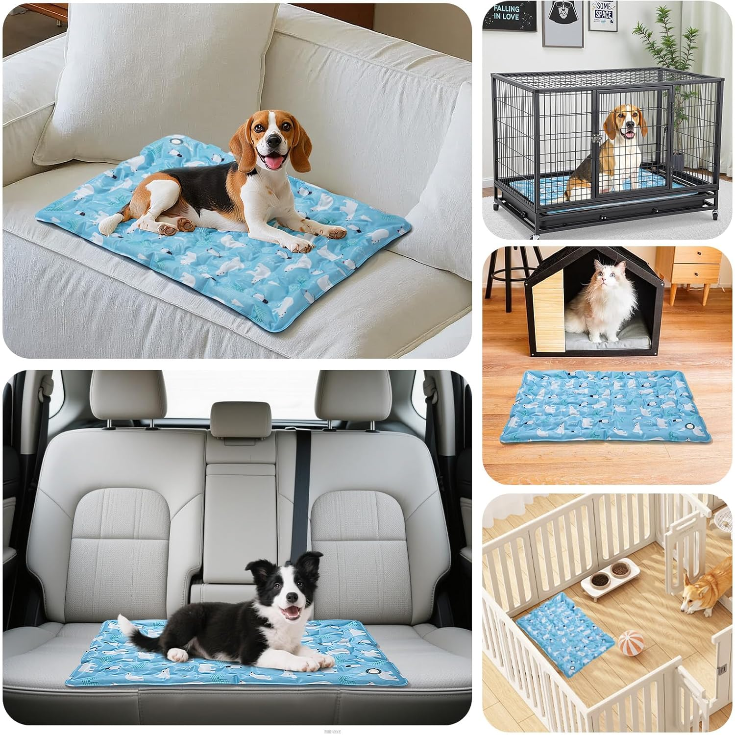 Minimighty Large Cooling Cat Bed Mat 60X90Cm, Waterproof Cooling Pad Mat for Cats Dogs, Cooling Pad for Pet Indoor Outdoor image number 1