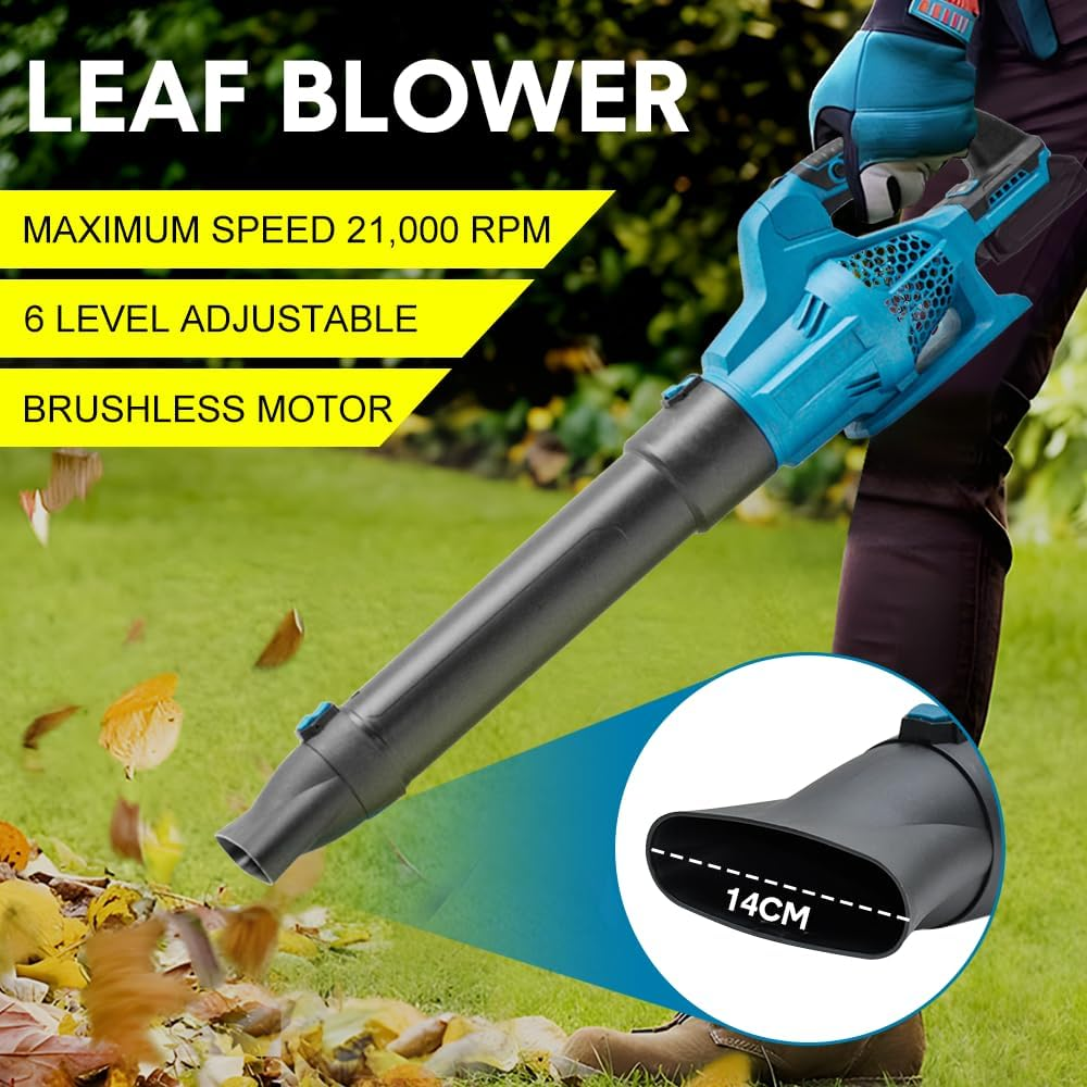ALSTON Cordless Electric Leaf Blower Powerful Lightweight Vacuum Cleaner and 6 Speed for Garden Care Leaf Dust Removal, Compatible for Makita 18V Battery Skin Only image number 4