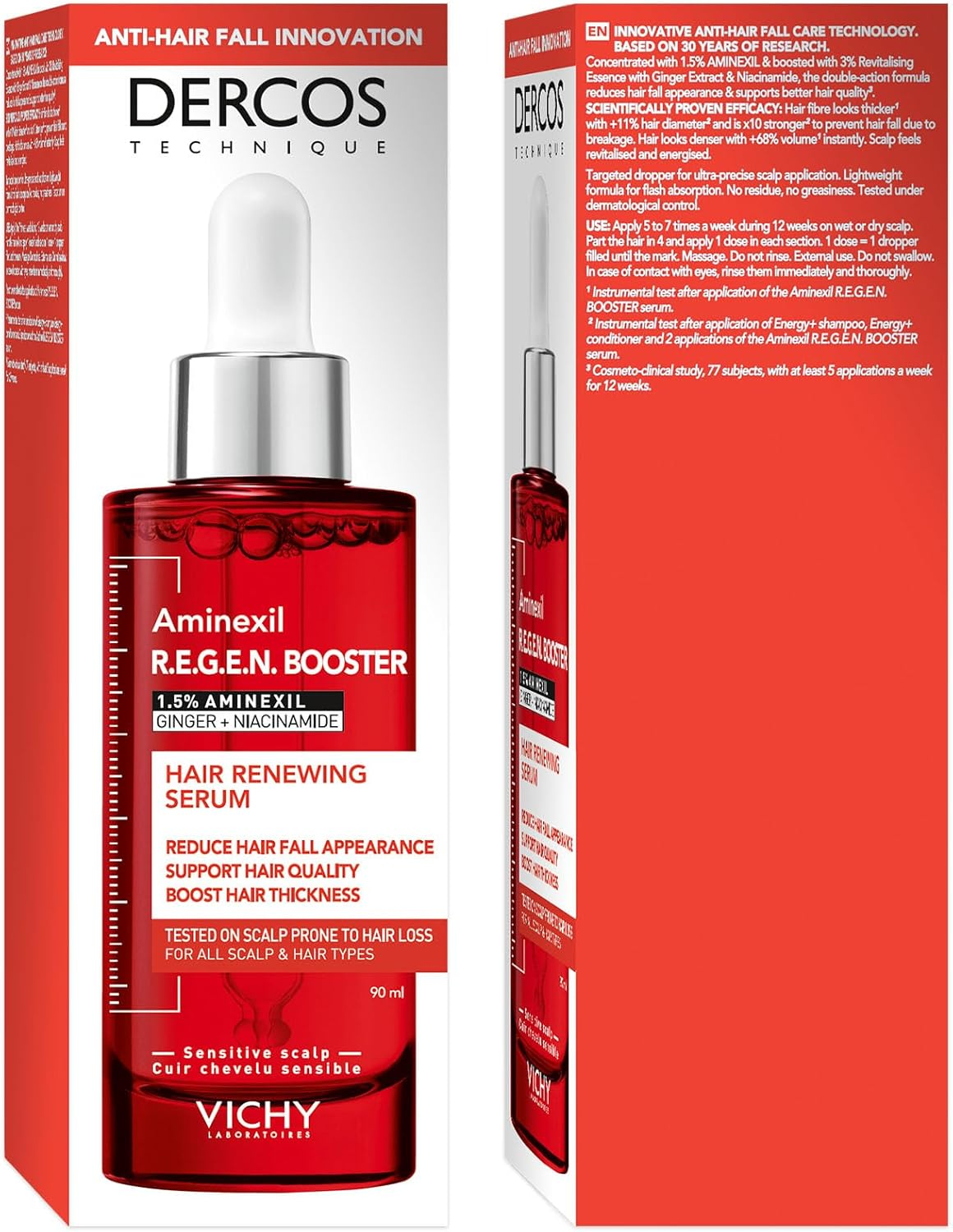 Vichy Dercos Serum R.E.G.E.N Hair Regenerative Booster 90 Ml image number 5