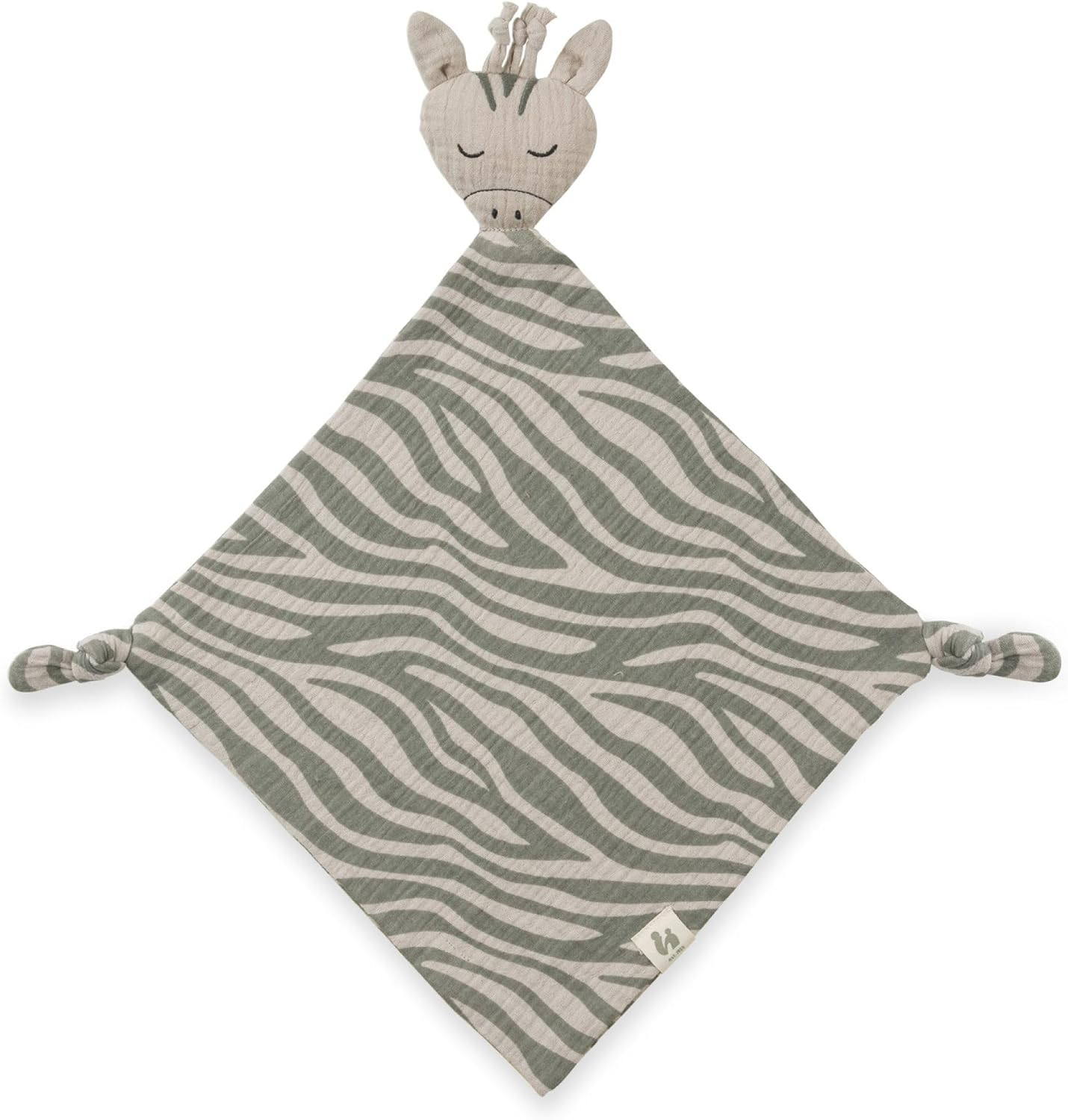 Hauck Cuddle N Play Baby Cuddle Blanket, Muslin Cotton Comforter Boy Girl, Cuddly Toy and Comforter Cuddly Toy Washable at 60&deg;C, 25 X 25 Cm (Zebra Sage) image number 2