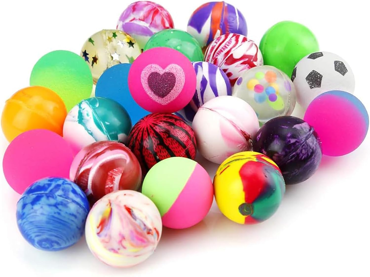 30 Pieces Bouncy Balls Bulk Mixed Pattern High Bouncing Balls for Kids Party Favors, Prizes, Birthdays Gift (25 Mm) image number 1