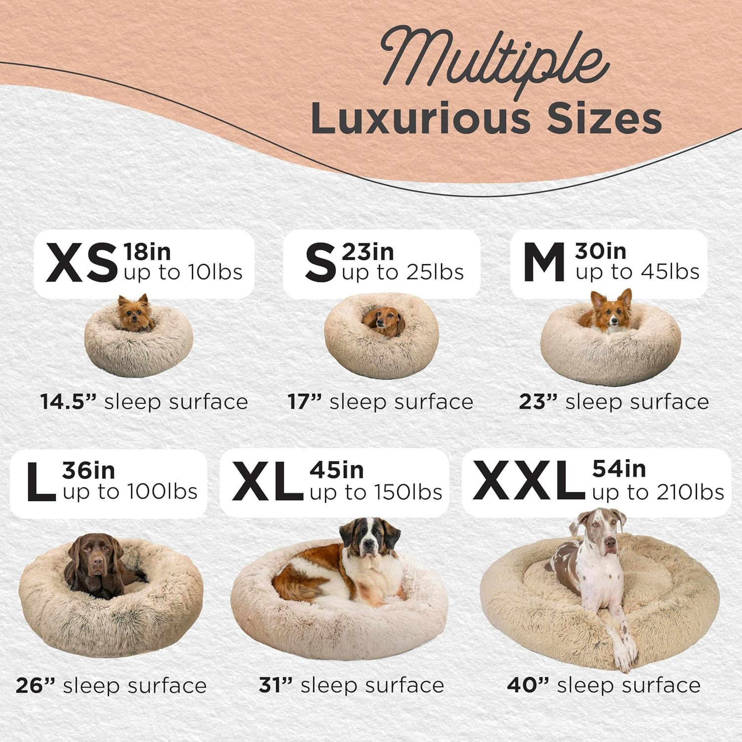 Best Friends by Sheri the Original Calming Donut Cat and Dog Bed in Shag Fur Taupe Extra Large 45X45 image number 3