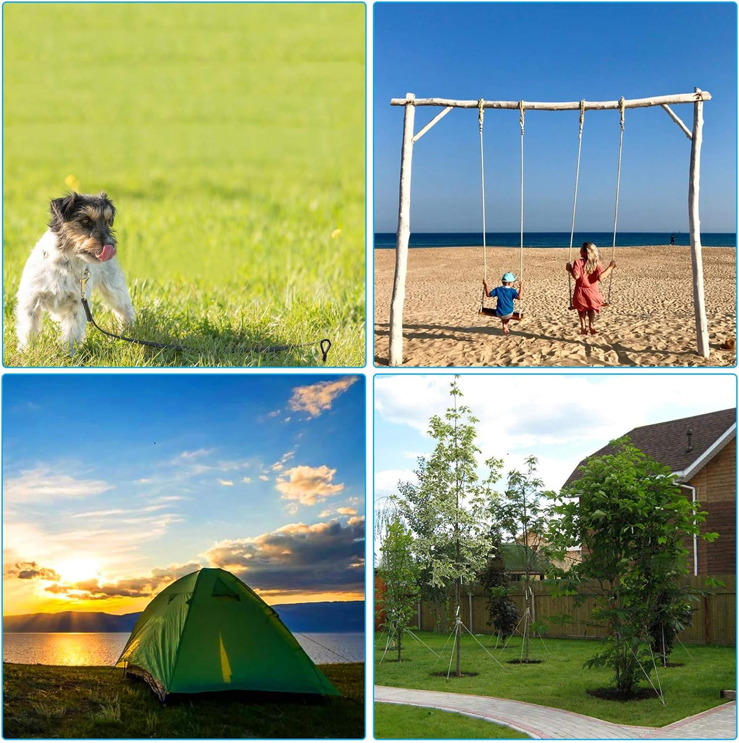 Ground Anchors, Agptek 4 Packs Ground Anchor Kit with 15 Inches Long and 0.5 Inches Thick, Ground Anchors Heavy Duty Great for Tents, Canopies, Sheds, Trampoline and Swing Sets image number 5