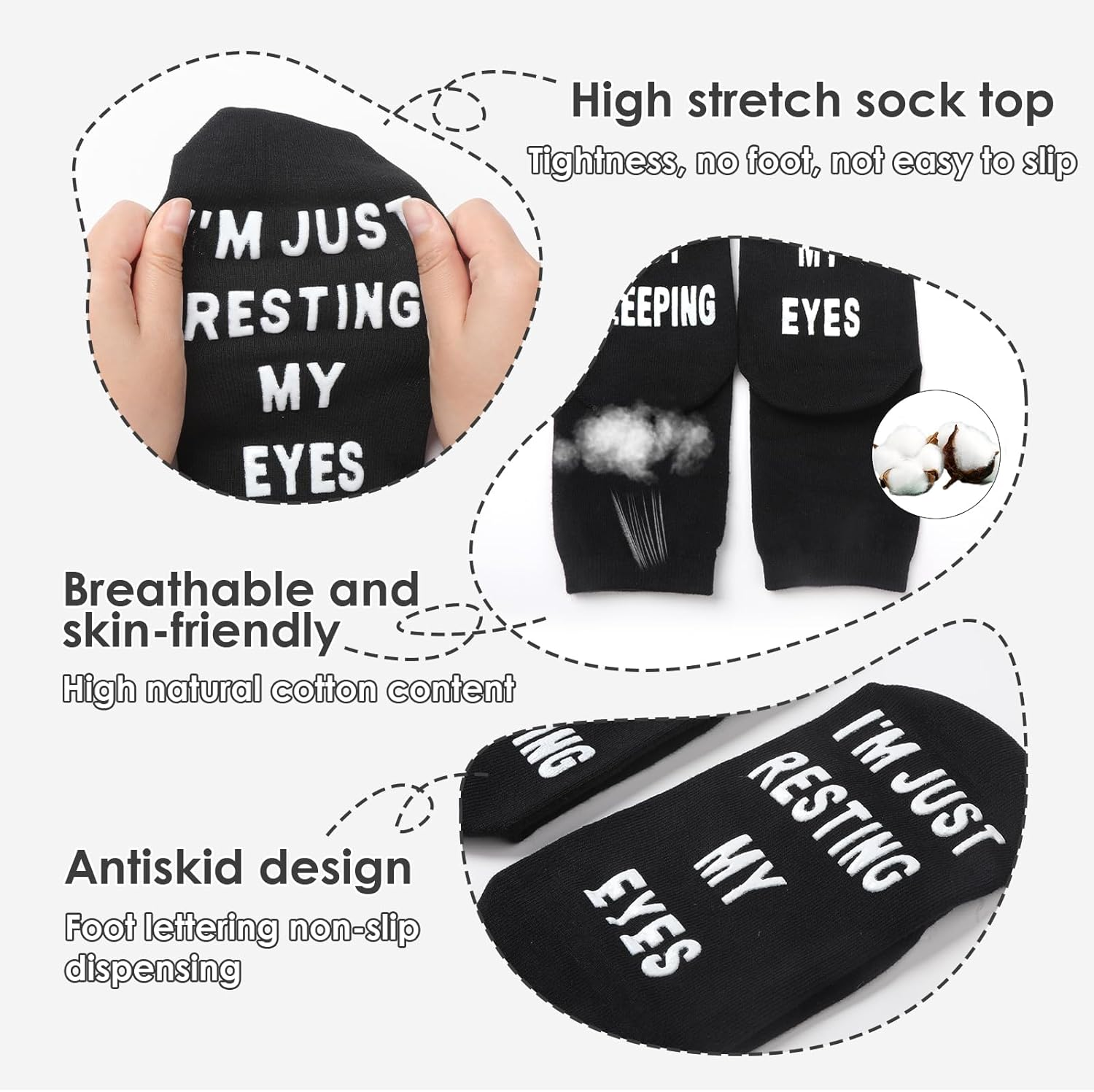 Men Socks Birthday Gifts Black, Funny Socks Men, Breathable Cotton Personalised Socks Non-Slip, Christmas Fathers Day Gift Birthday Present