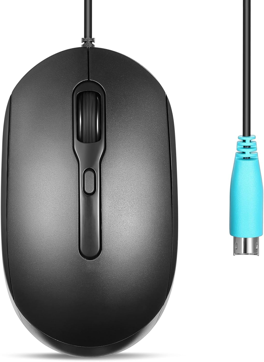 Perixx PERIMICE-222PB Wired PS/2 Optical Mouse - Long 5.9 Ft Cable - Optical 1200/1600/2000 DPI Design - Black image number 1