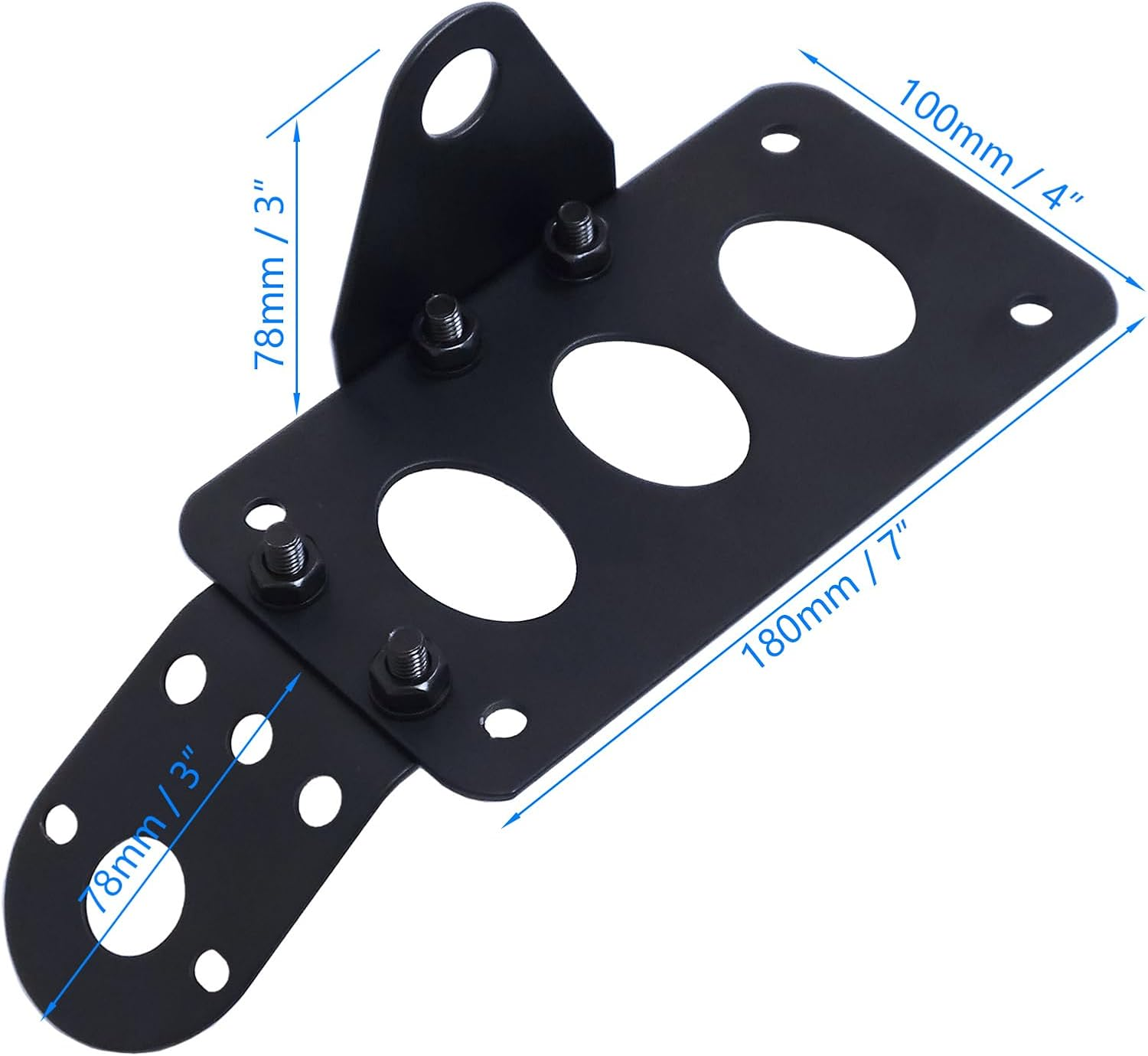 Motorcycle Side Mount Tag License Plate Bracket Motorcycle Tail Light Bracket Universal Black image number 3