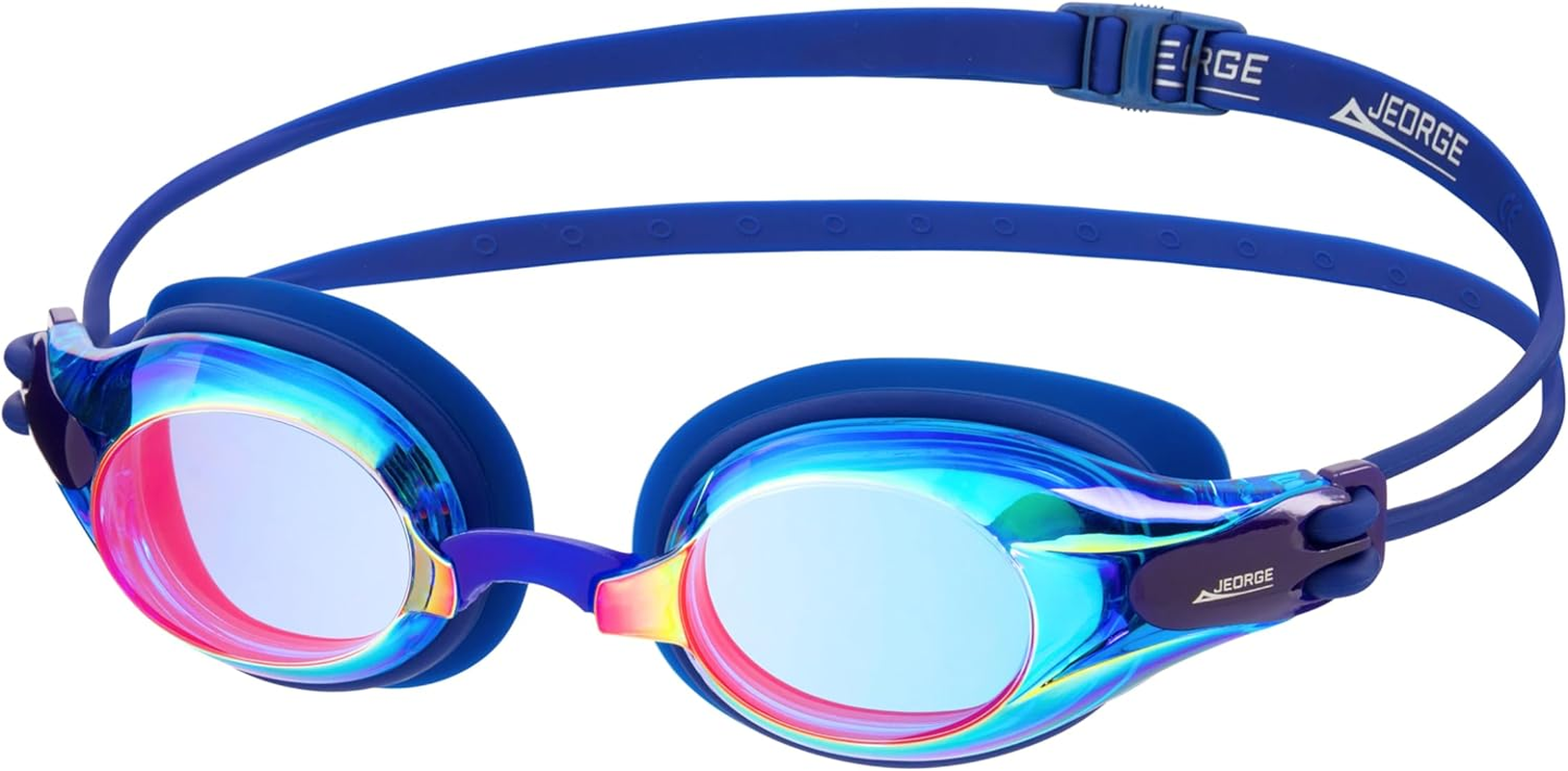 Competition Swim Goggles by JEORGE, Anti-Fog Uv-Protection Mirrored Coating Racing or Training.