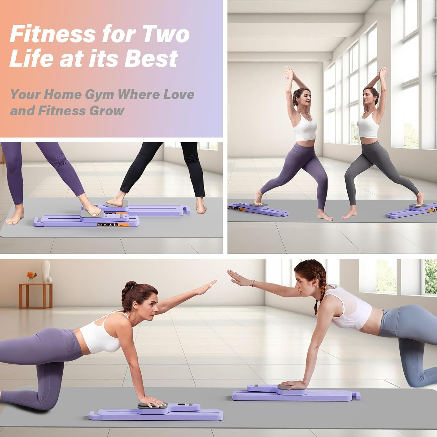 Upgraded Pilates Reformer Machine - 6-In-1 Fitness Board & Pilates Equipment Set with Ab Workout Equipment,Multifunctional Push-Up Board,Resistance Bands, Balance Board & Timer for Full Body Workout image number 3