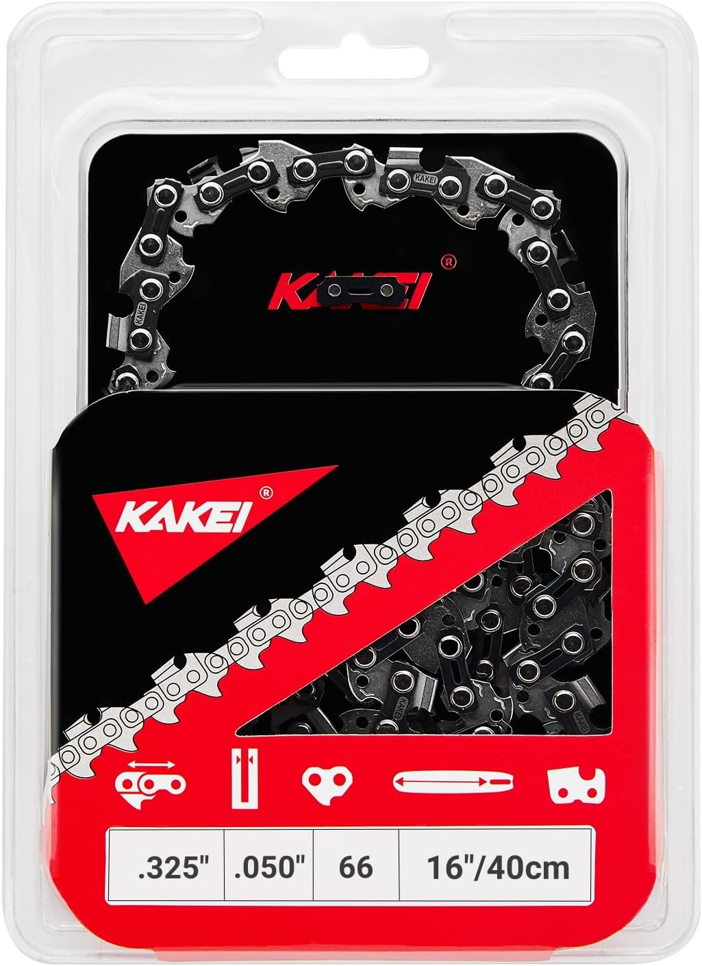 KAKEI Echo Chainsaw Chain 16 Inch 3/8" LP Pitch .050" Gauge 57 Drive Links- 91PX57CQ/ 91VG57CQ Fits Echo CS-3510/352/3400/400, Worx WG300,WG303 - S57 (3 Chains) image number 5