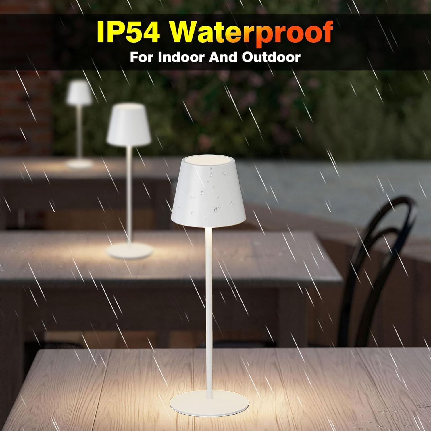 2 Pack Cordless Bedside Table Lamp Rechargeable Battery 5200Mah, Metal Modern Desk Lamp 38CM,3 Colors LED Touch Stepless Dimming,Portable Light for Bedroom Nightstand Living Room Dining Table Outdoor image number 1