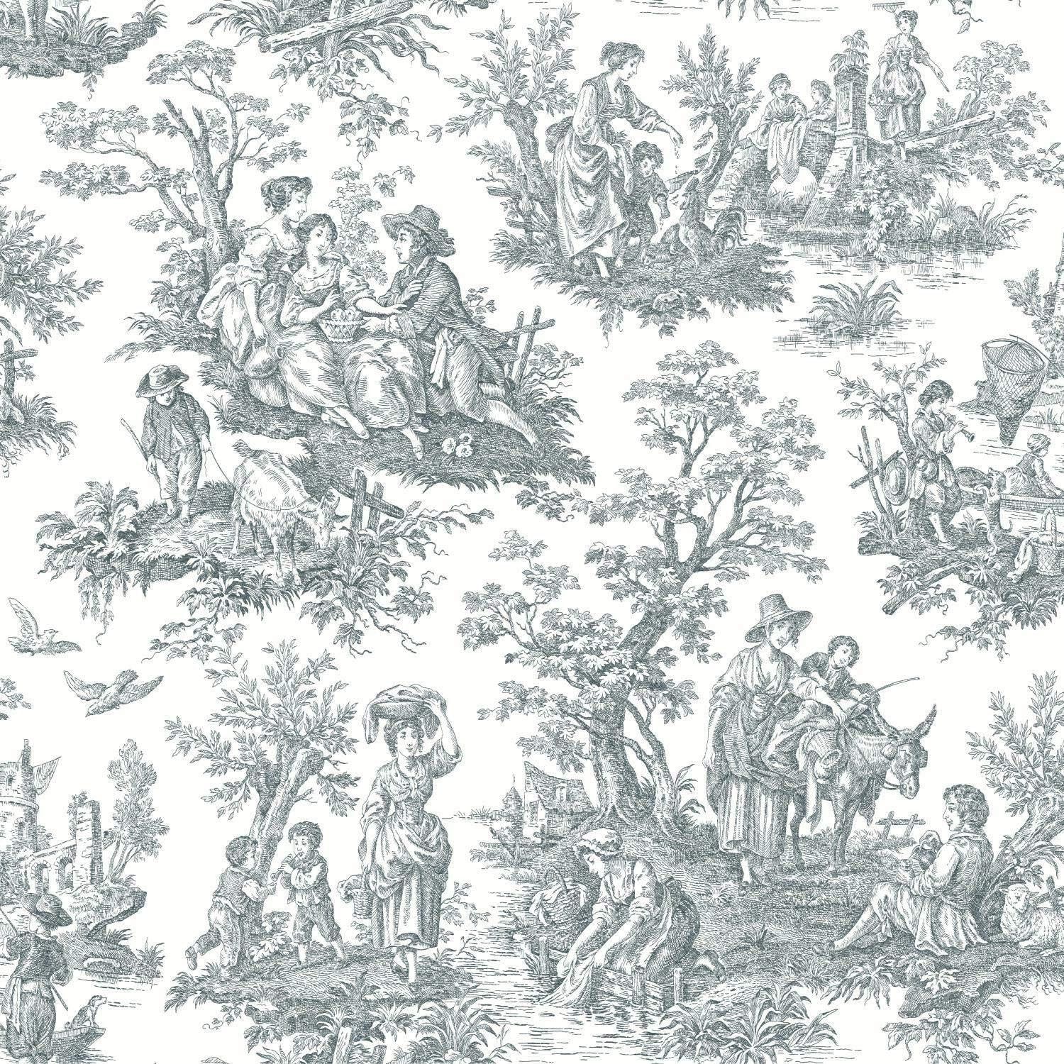Waverly Country Life Toile Peel and Stick Wallpaper