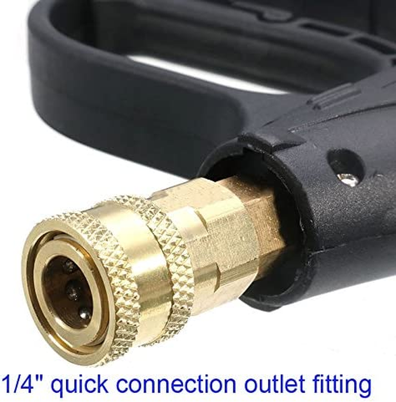 NUZAMAS High Pressure Washer Gun with 5 Water Nozzle Tip & 1L Snow Foam Lance Bottle Kit for Car Floor Deck Windows Cleaning Quick Connector image number 2