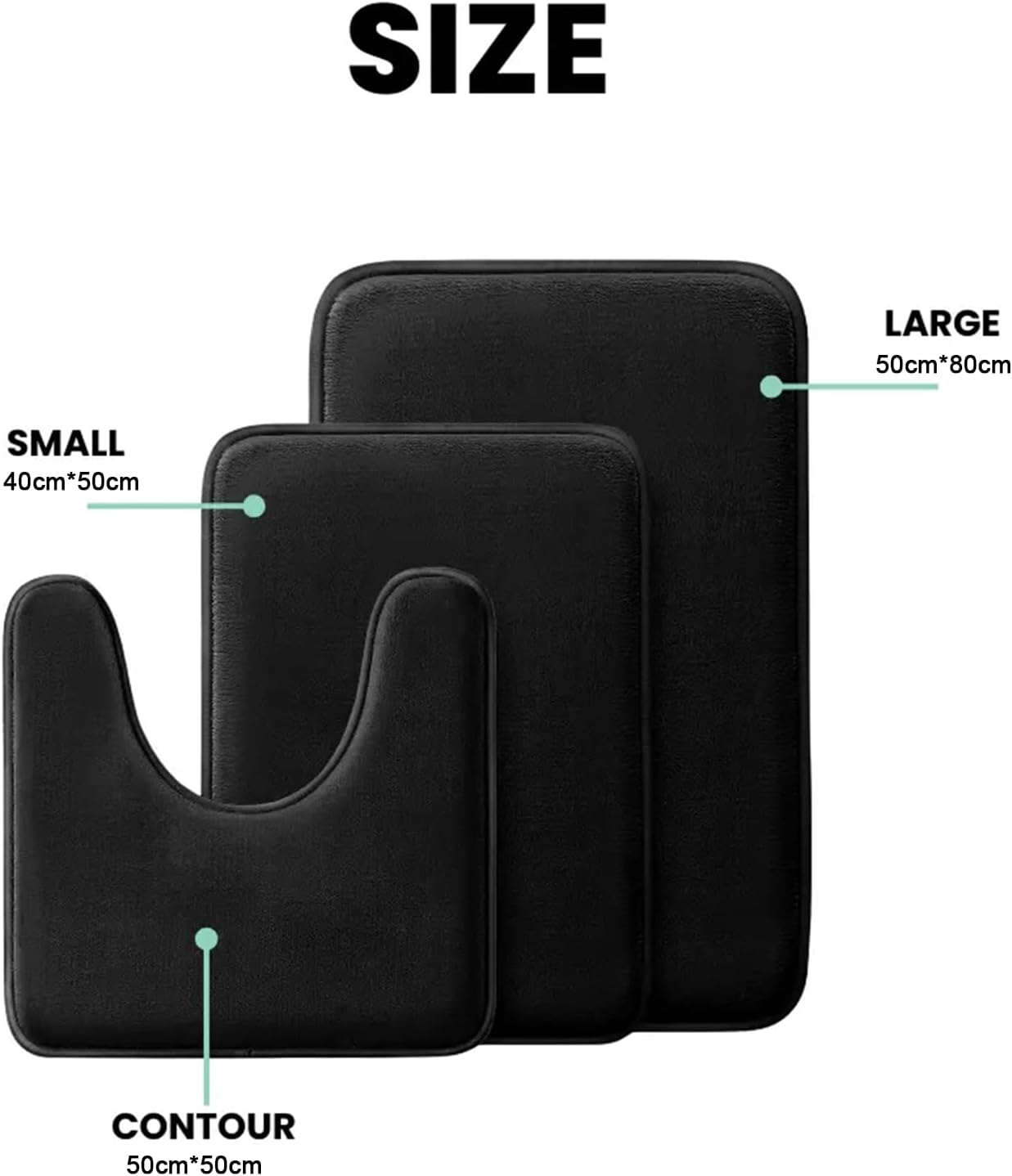 Bathroom Rug Sets 3 Piece, Memory Foam Bath Mat, Non Slip Super Absorbent Soft Bathroom Mats, Machine Washable Bathroom Floor Mats Sets for Sink,Tub, Shower and Toilet (Blue) - Blue image number 5