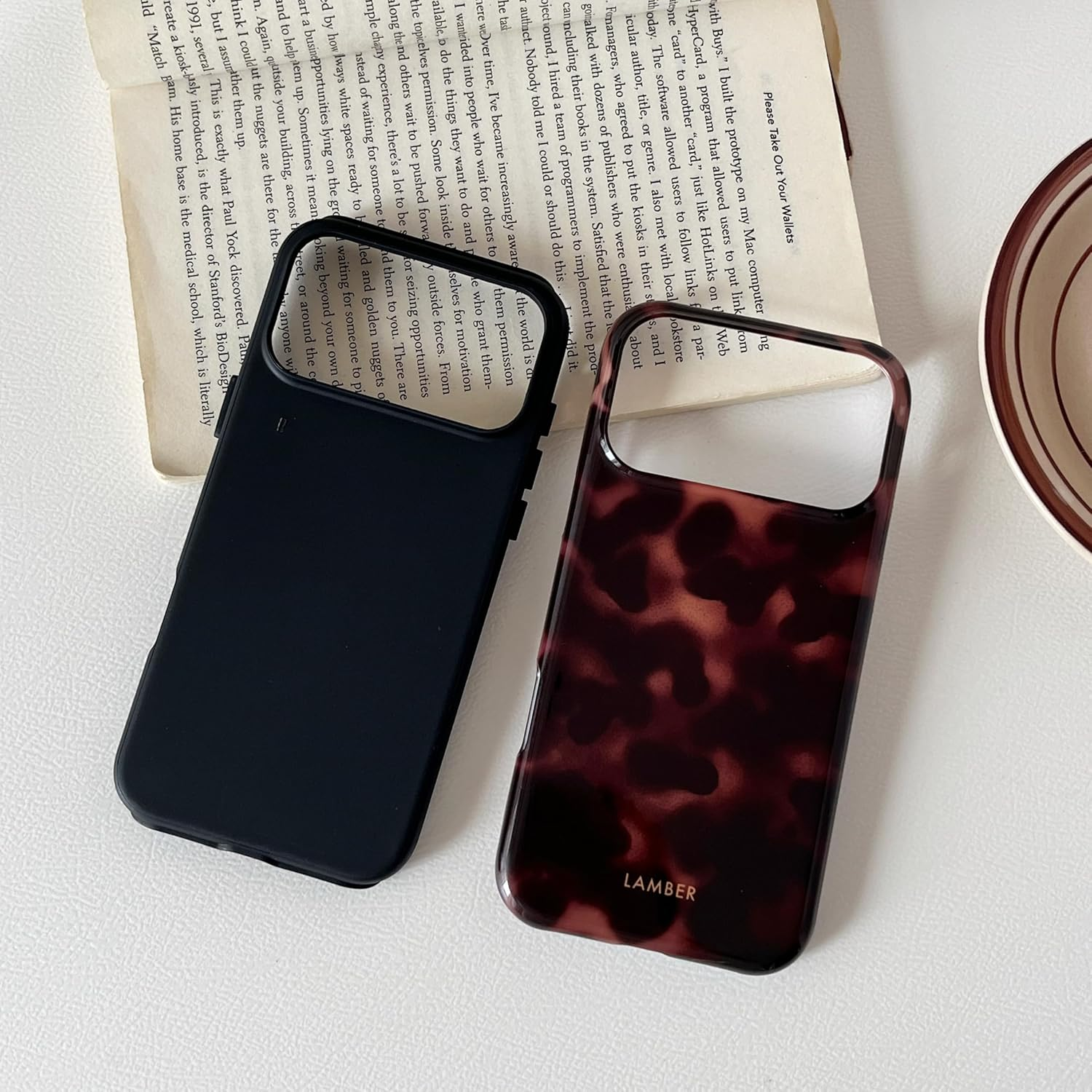 TQLGY for Iphone 13/Iphone 14 Case, Cute Tortoise Shell Leopard Brown Amber Phone Case Shockproof Slim Soft TPU and Hard PC Protective Cover for Women Girls image number 1