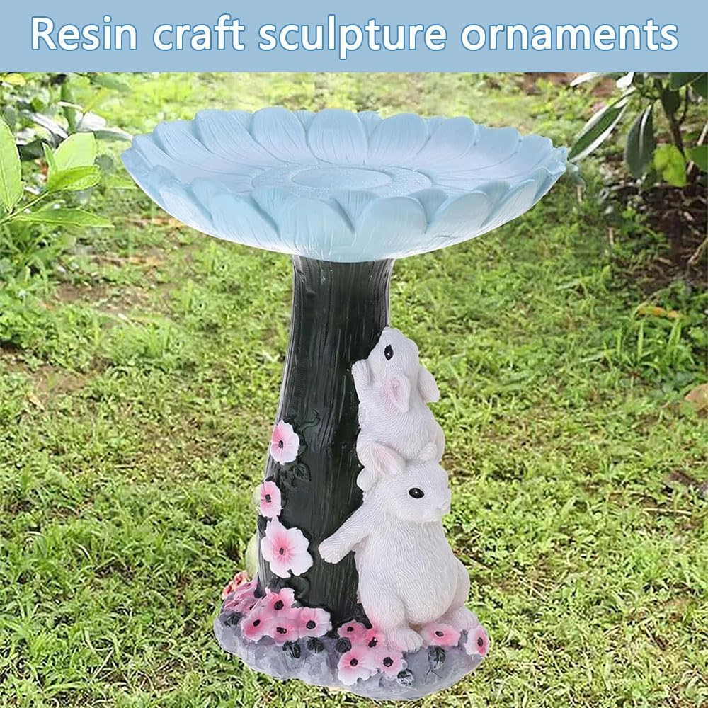 Bird Bath for Outside,Resin Bird Feeder Tree Bowl Stand Fountain,Bird Feeding Station,Bird Feeding Station,Lightweight Resin Birdbath Bowl Yard Statue for Garden Outdoors Patio Lawn Backyard image number 6