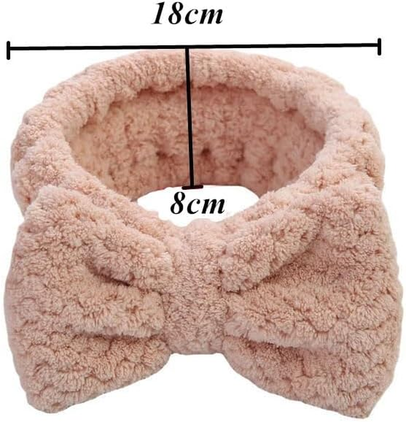 5Pcs Microfiber Bow Tie Headbands for Women, Headband Band for Spa Makeup Sports Yoga, Girls Facial Clean, Headband for Washing Face and Shower. image number 5