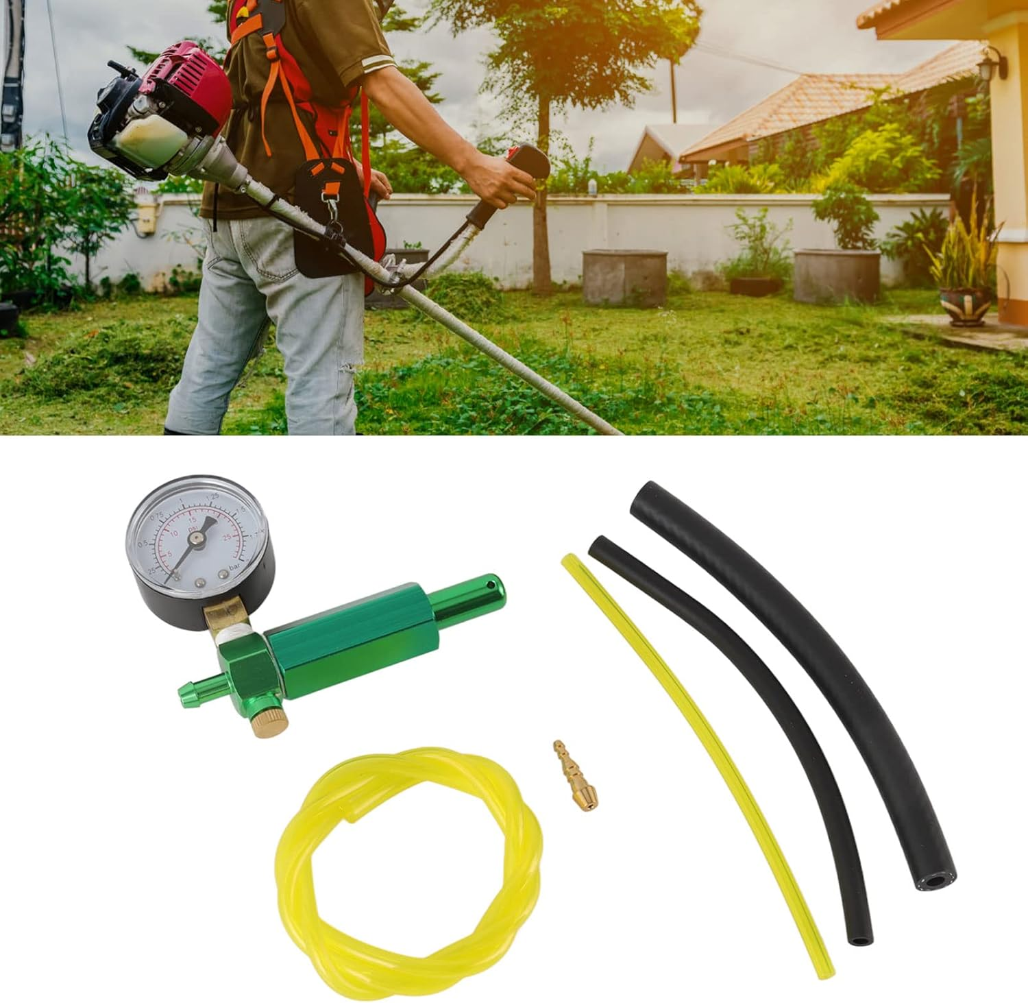 Carburetor Leak Detector Compatible with Walbro 57-21-1, Carburetor Pressure Tester Gauge Replacement for Walbro 57211, High Accuracy, Oil Pressure Tester Tool for Lawn Mower image number 4