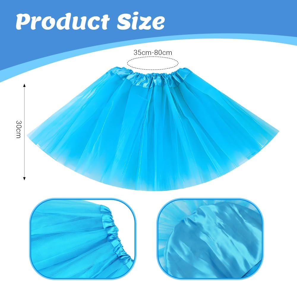 Fayrvind Red and Blue Costume Set for Woman Include Blue Tutu Skirt Striped Socks Stretchy Gloves Ponytails Headband Halloween Costumes Outfits Accessories Book Week Costume image number 2