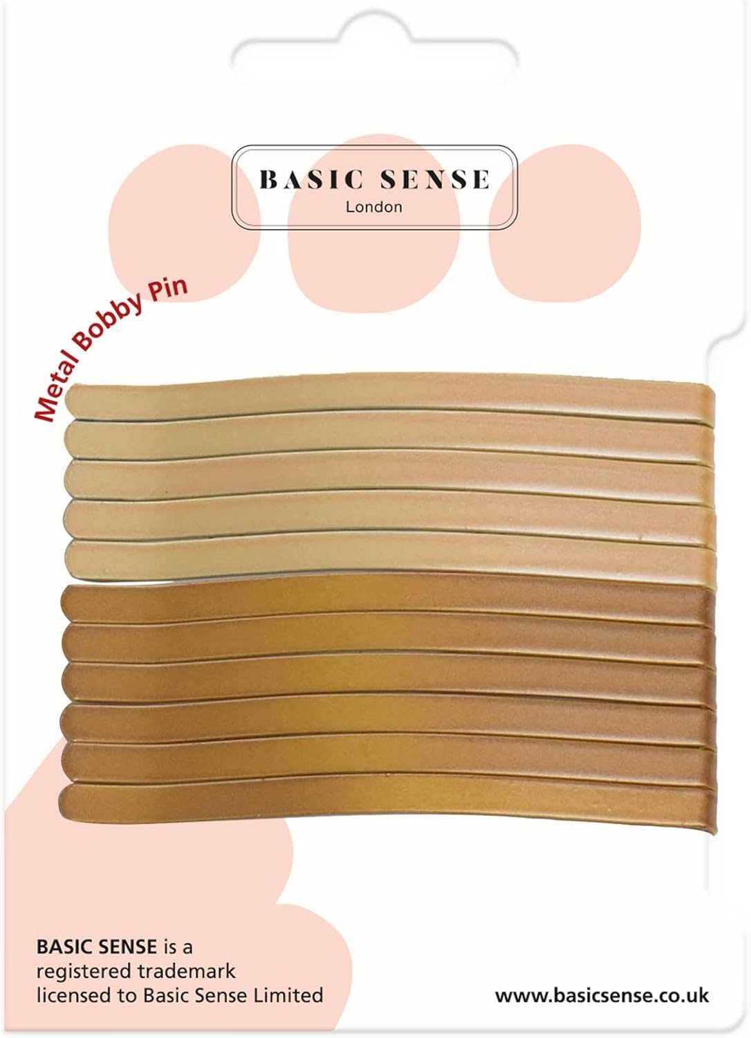 Basicsense Jumbo Metal Hair Pins Sturdy & Durable Long Last Strong Bobby Slides Clips for Thick Hairpins (Brown, L)