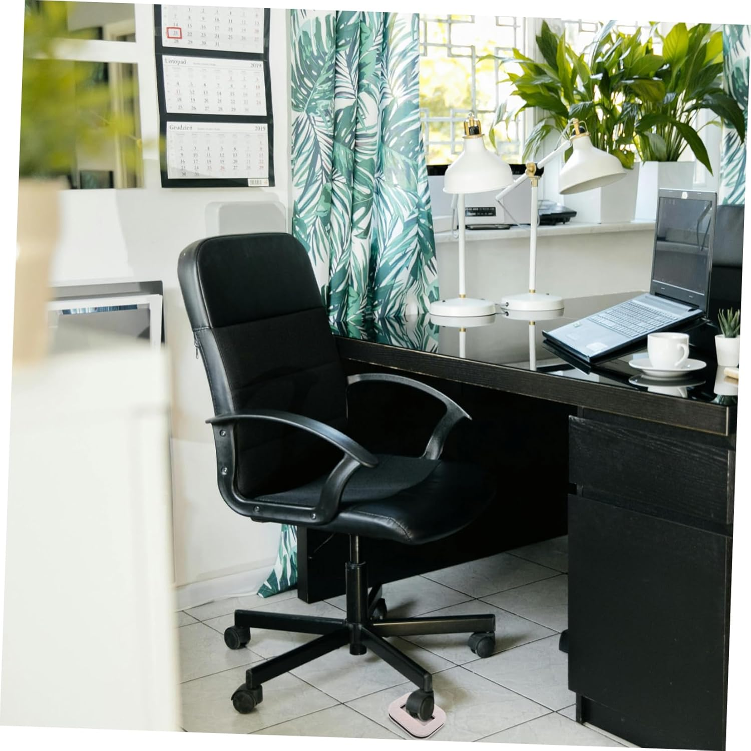 5Pcs Non-Slip Furniture Pads Sticky Caster Cups for Office Chairs Antiskid Wheel Protectors for Hardwood Floors image number 6